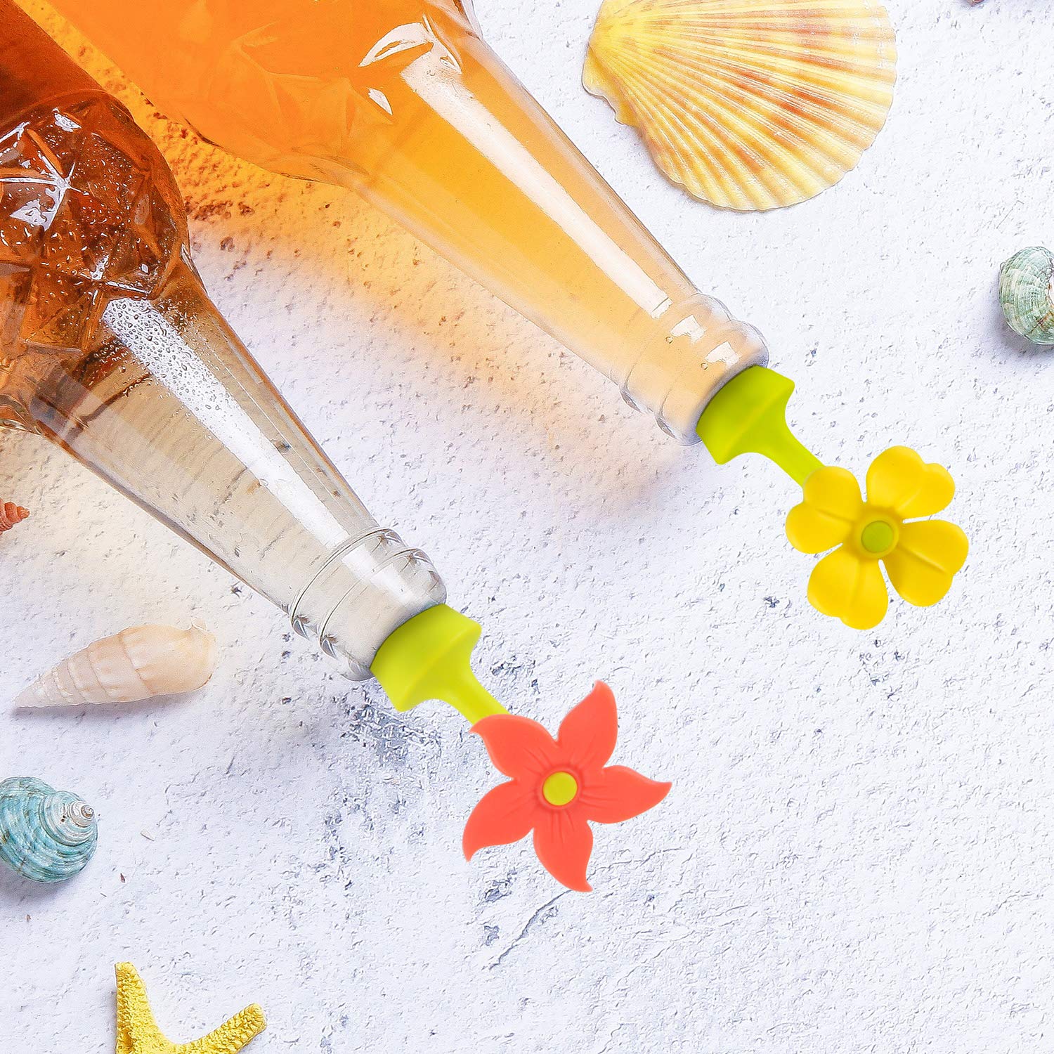 6-Pack Silicone Wine Stoppers - Colorful Flower Design for Wine Bottles | Perfect for Parties, Gifts & Home Bar Accessories