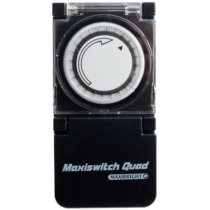 Maxibright Quad Heavy Duty Timer for Grow Lights (4 x 600W) - Perfect for Indoor Hydroponic Gardening & Greenhouse Automation