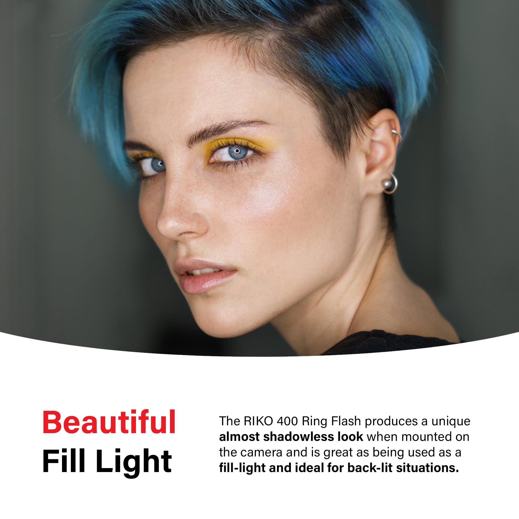 RIKO400 400Ws Professional Daylight Ring Flash for Studio Photography - Compatible with Godox AR400 - Perfect for Portrait, Macro & Fashion Photography