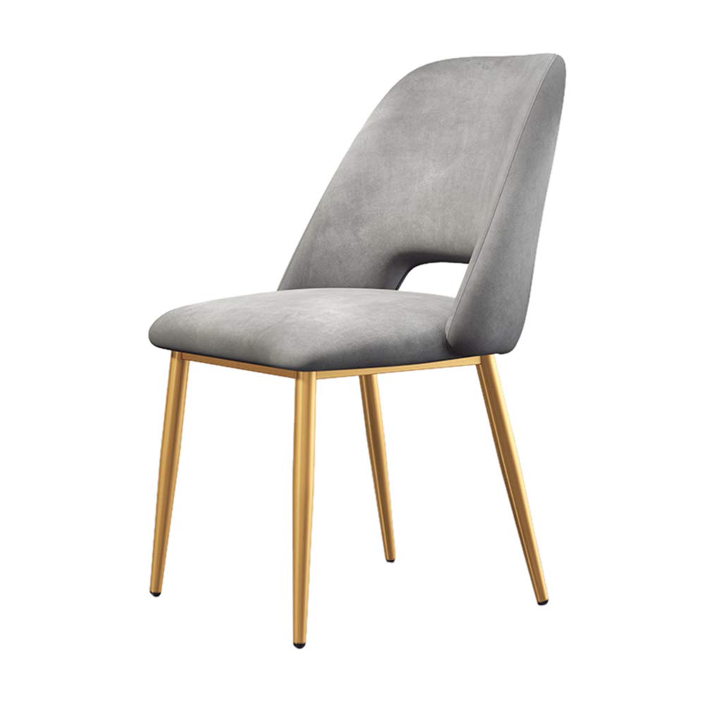 Nordic Dining Chair - Comfortable Iron Side Chair with Flannelette Backrest & Upholstered Metal Legs for Coffee Shop, Living Room, Bedroom, Kitchen | Perfect for Relaxing, Dining and Entertaining