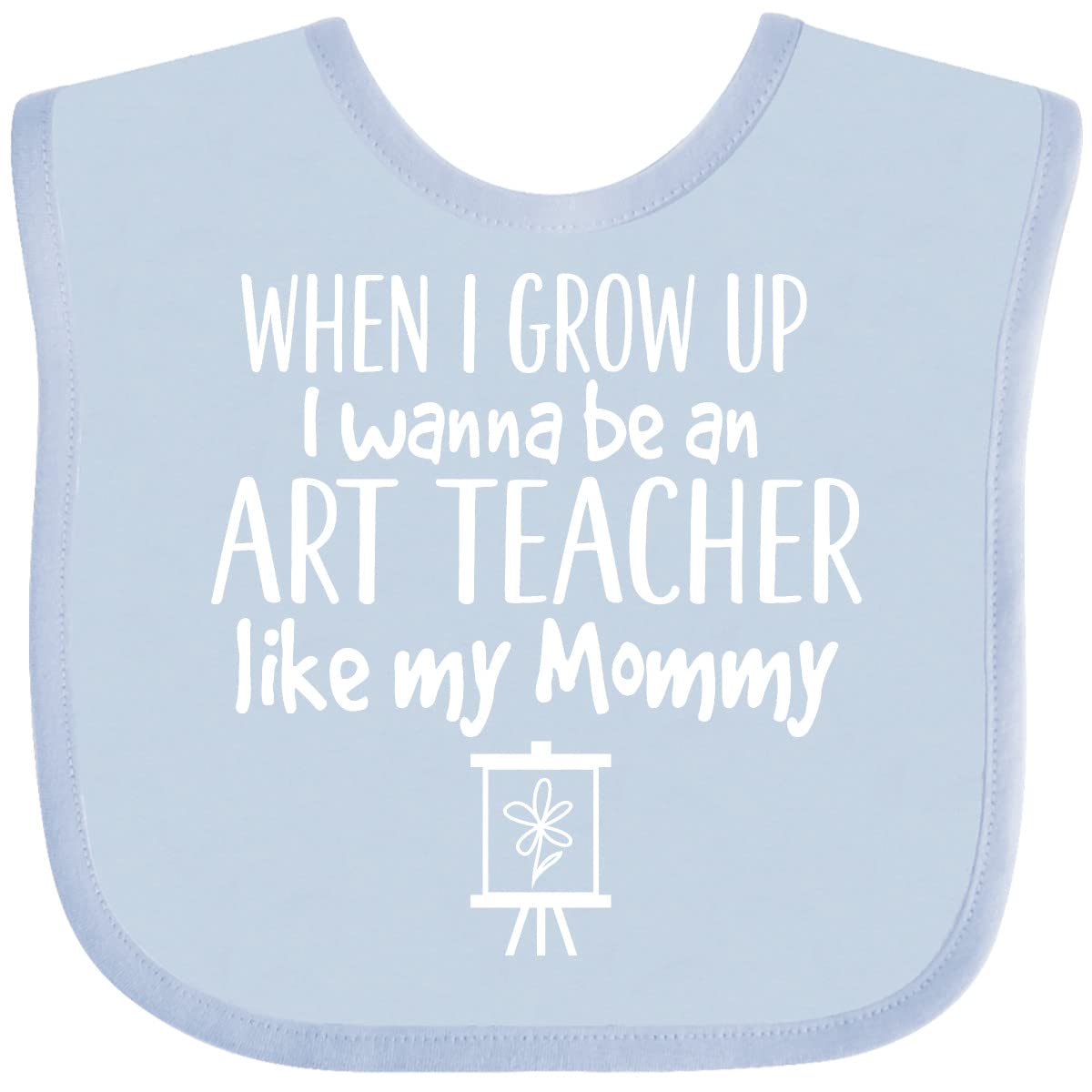 Inktastic Future Art Teacher Like Mommy Baby Bib - Soft Cotton Drool Bib for Infants & Toddlers - Perfect for Feeding, Playtime & Messy Art Activities