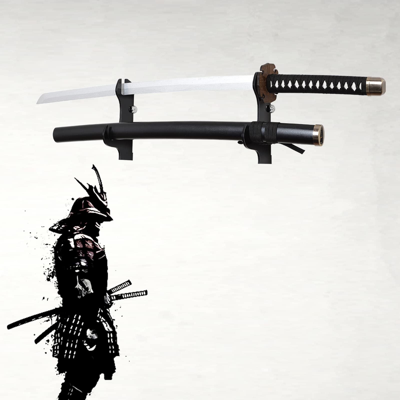 Black Plexiglass Katana Sword Display Wall Mount - Samurai Sword Holder & Stand for Home Decor, Martial Arts Studio, or Anime Fan Collection (Swords Not Included)