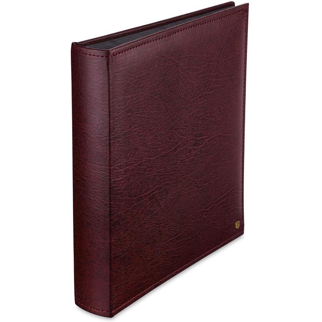 Henzo LONZO Black Scrapbook Album 28x30.5cm (11x12 Inches) Burgundy Red - Perfect for Wedding Memories, Photo Preservation & Creative Scrapbooking Projects