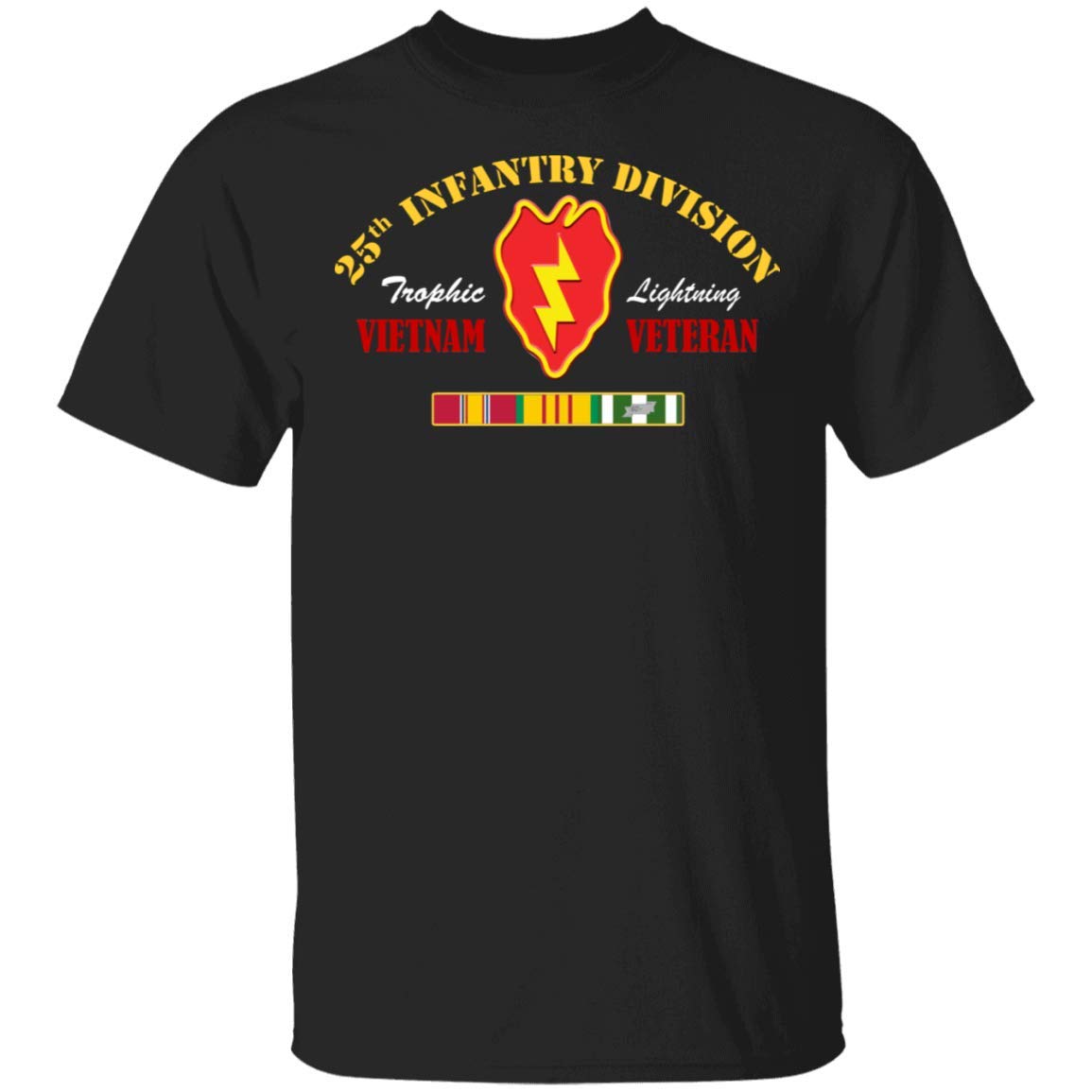 25th Infantry Division Vietnam Veteran T-Shirt - Tropic Lightning Military Apparel for Veterans Day & Military Reunions - Perfect for Commemorative Events & Patriotic Wear