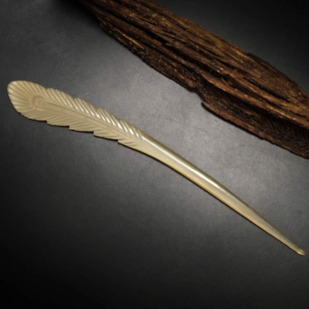 Elegant Bone Horn Hair Stick for Women - Traditional Chinese Hair Pin for Long Hair, Bun & Shawl Styling - Handcrafted Hair Accessory (1PCS) - Perfect for Weddings, Parties & Cultural Events