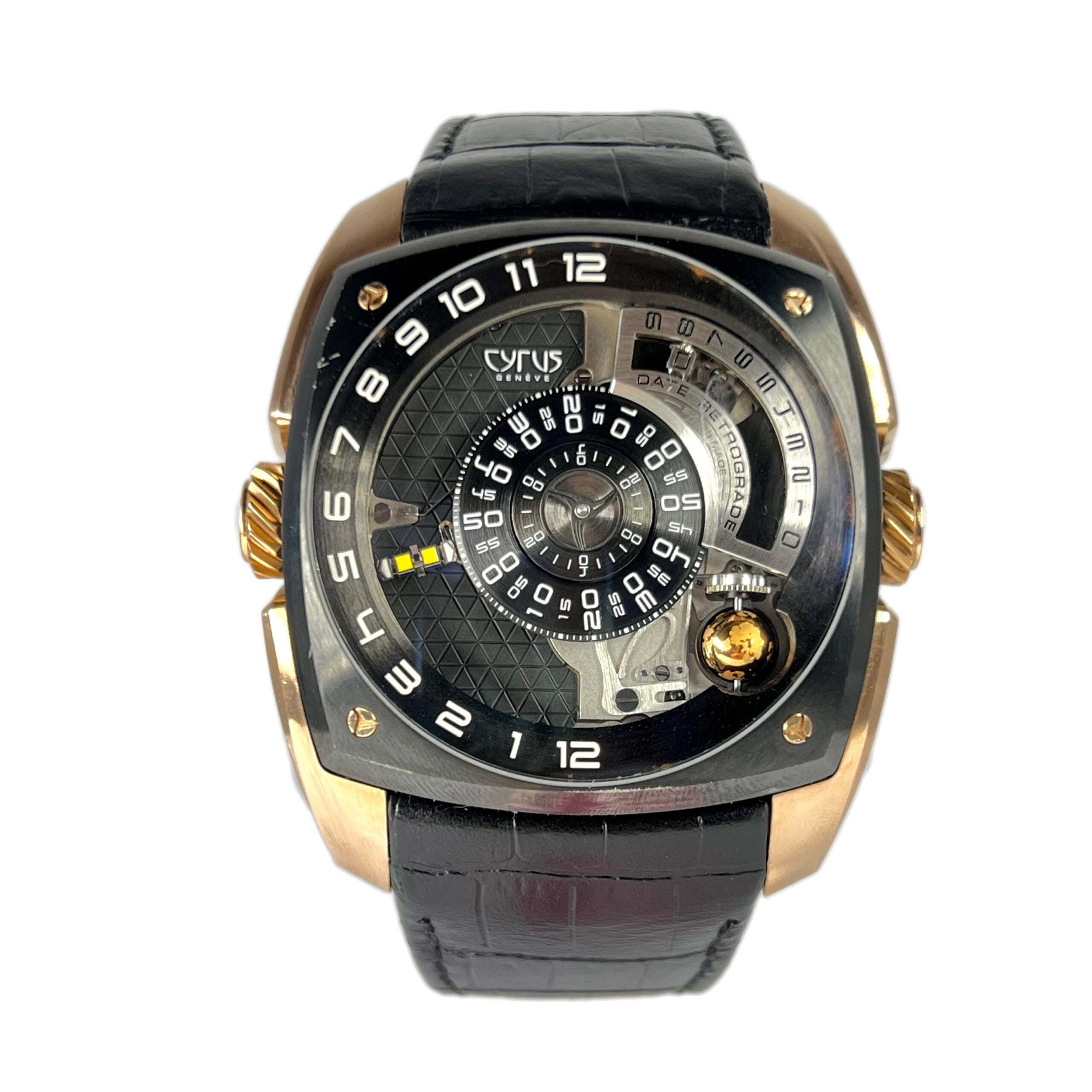 Luxury Cyrus Klepcys Moon 18K Red Gold & Black DLC Titanium Men's Watch - Premium Swiss Automatic Chronograph for Business, Gala & Special Occasions