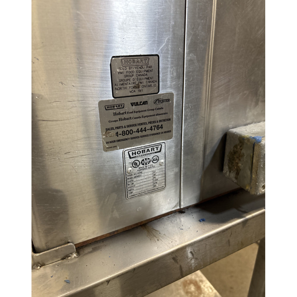 Refurbished Hobart 4732 Commercial #32 Heavy Duty Meat Grinder with Stainless Steel Feed Pan & Stand - 208V 3 Phase - Perfect for Butcher Shops, Restaurants & Food Processing