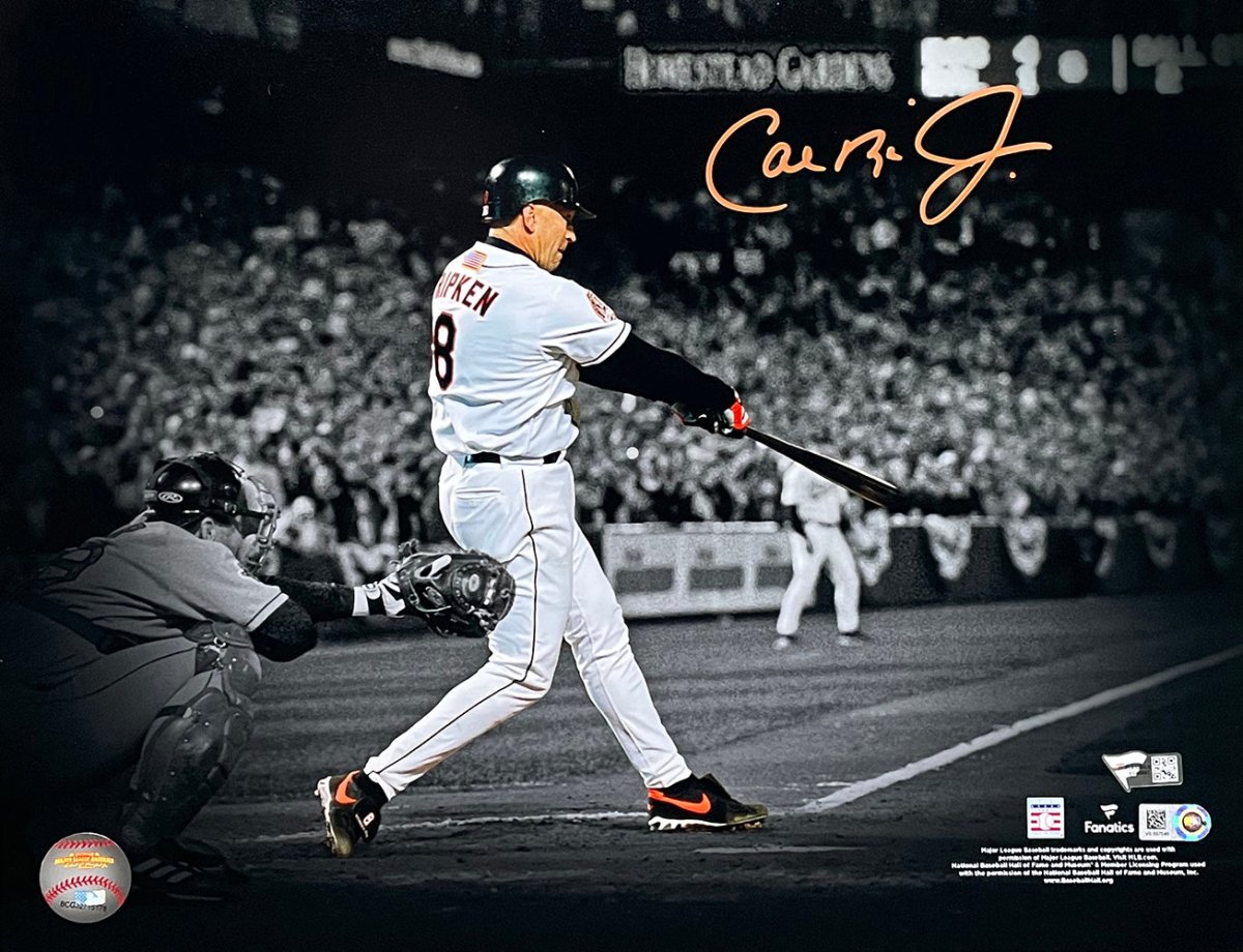 Cal Ripken Jr. Autographed Baltimore Orioles 11x14 Spotlight Photo - Limited Edition Collectible for Baseball Fans & Memorabilia Enthusiasts - Perfect for Man Cave, Sports Bar, or Gift for Orioles Fans