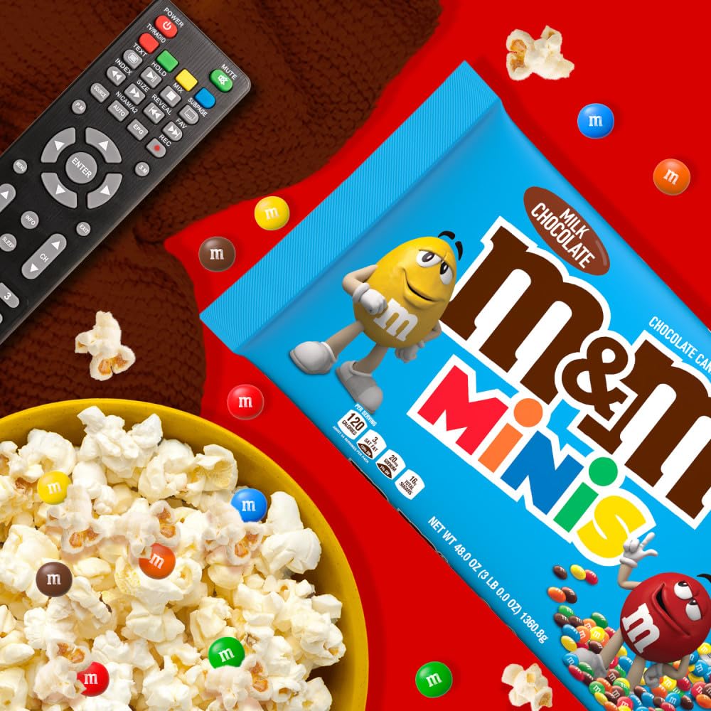 M&M'S MINIS Milk Chocolate Candy - Bulk 3 lbs Bag for Parties, Halloween, Easter & Office Snacks