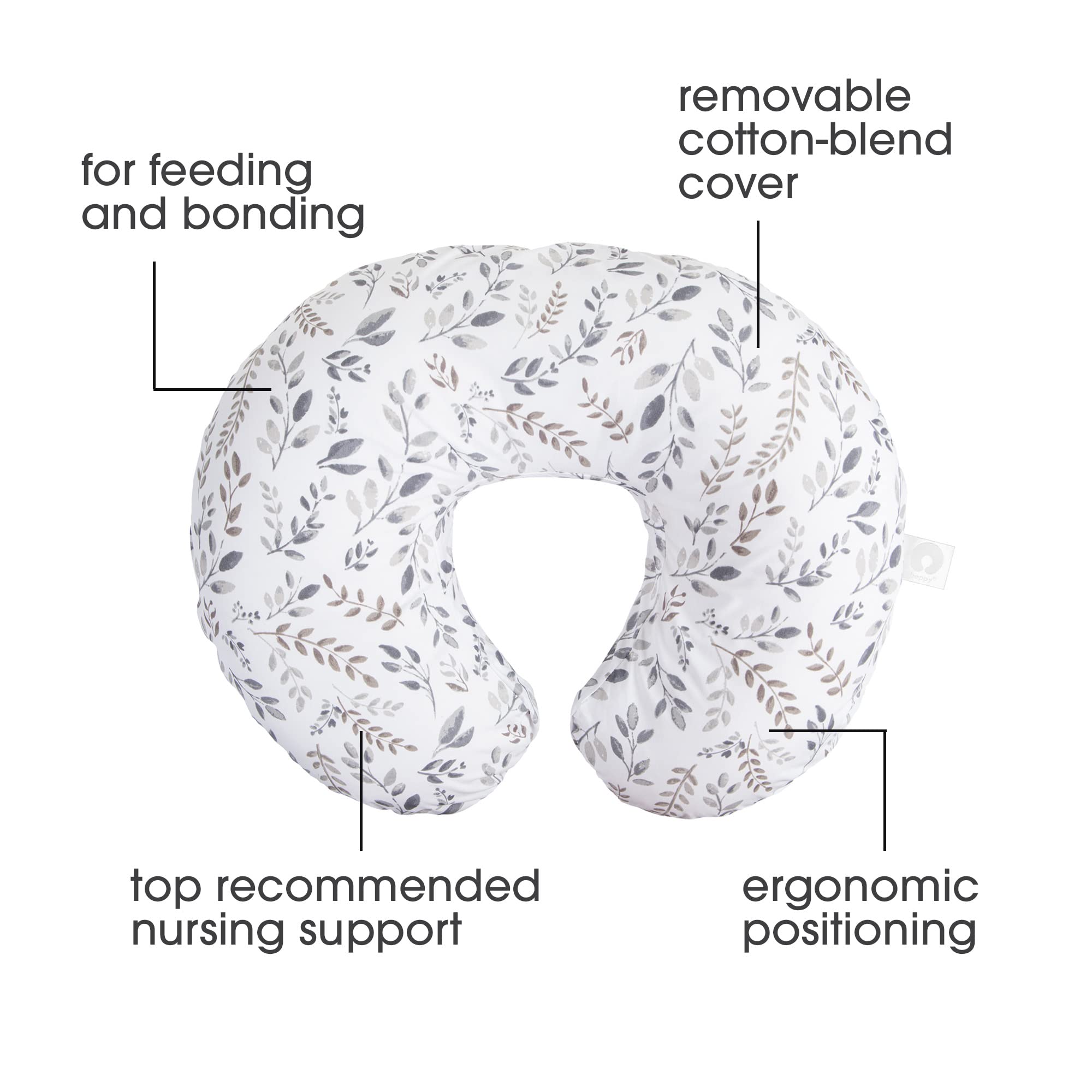 Boppy Pregnancy and Nursing Pillow Bundle - Original Nursing Support Pillow & Total Body Pillow with Gray Printed Removable Covers - Perfect for Maternity Comfort, Breastfeeding & Postpartum Recovery