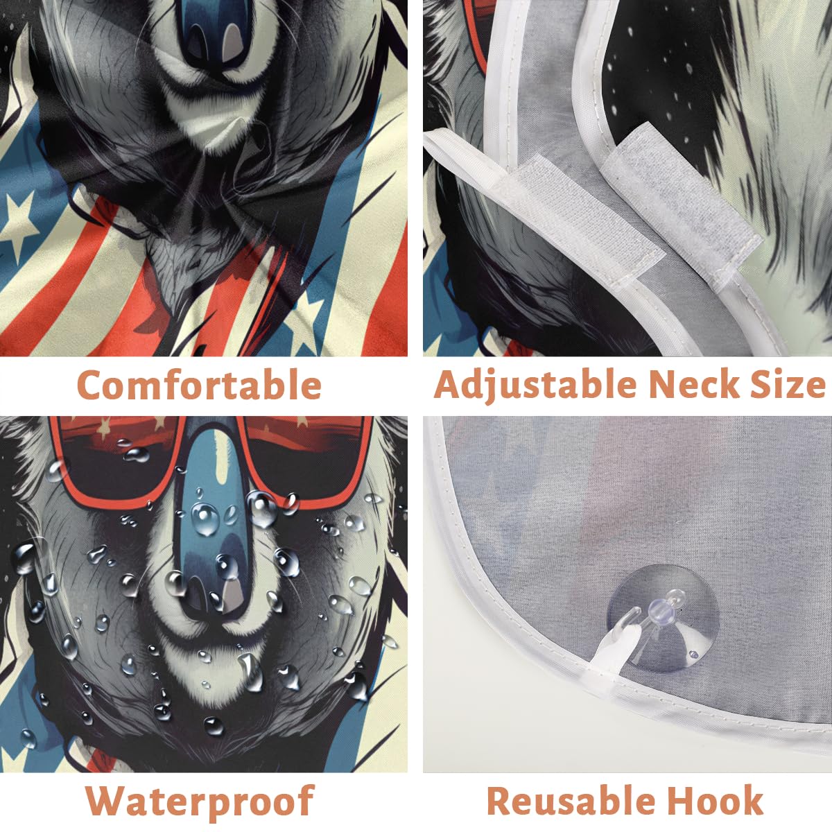 Funny Bear Beard Shaving Bib for Men - Waterproof Hair Dye Apron & Barber Cape for Haircut, Beard Trimming & Makeup - Sink Hair Catcher & Grooming Accessory (Great Gift for Barbers & Stylists) - Perfect for Home Haircuts, Salon Use & DIY Grooming