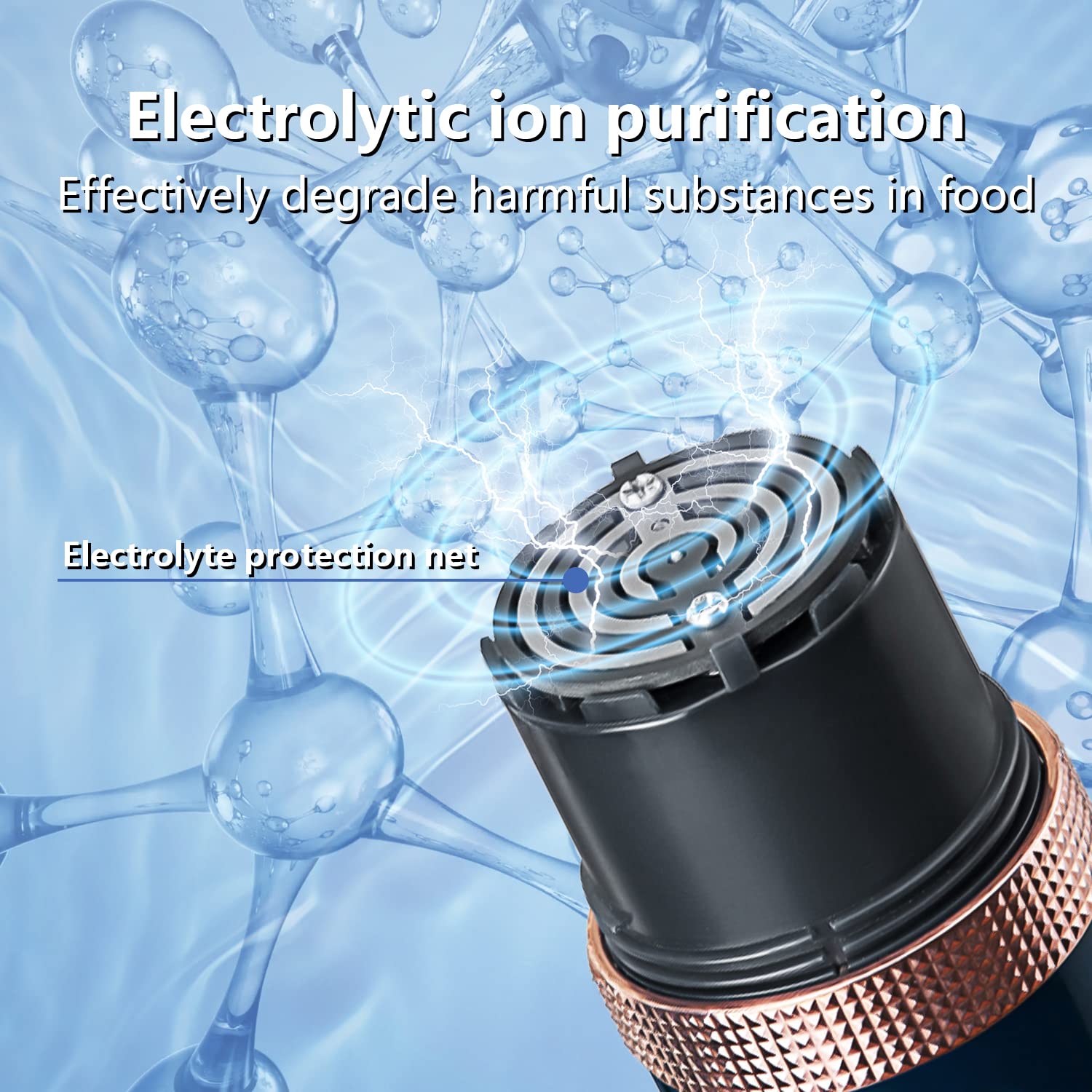 Heyjar Wireless Food Purifier - Portable Ozone Cleaner for Fruits, Vegetables, Rice & Tableware | Eliminate Pesticides & Bacteria | Perfect for Kitchen, Travel & Camping