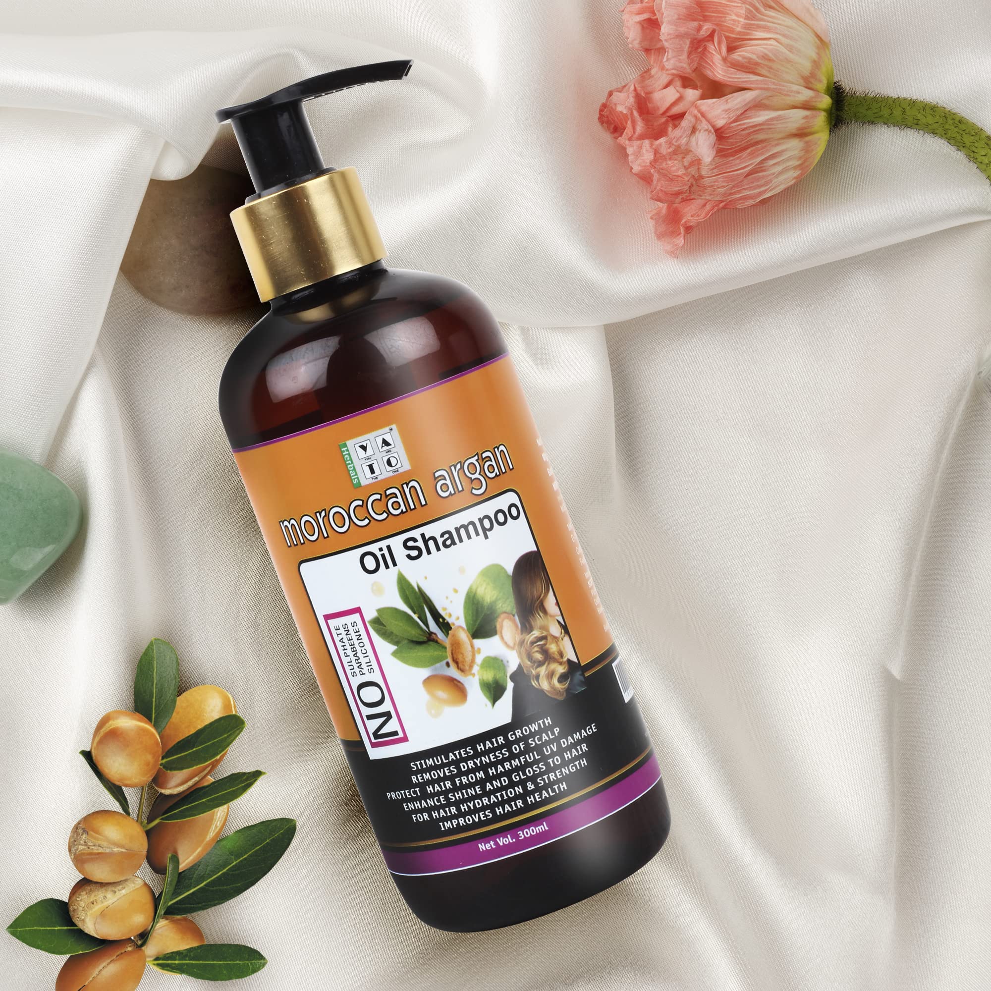 Yato Herbals Moroccan Argan Oil Hair Care Combo Set - 300ml Shampoo & 200ml Non-Sticky Hair Oil for Healthy Scalp & Shiny Hair - Sulfate-Free & Nourishing Treatment for Dry, Damaged Hair - Perfect for Daily Hair Care & Salon-Quality Results at Home