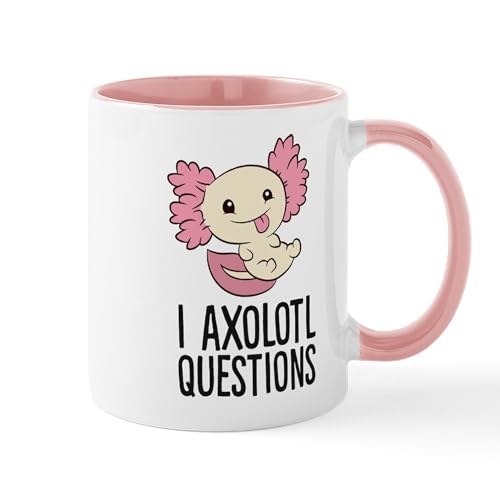 White/Pink Inside - Funny Axolotl Lover I Axolotl Questions Mugs