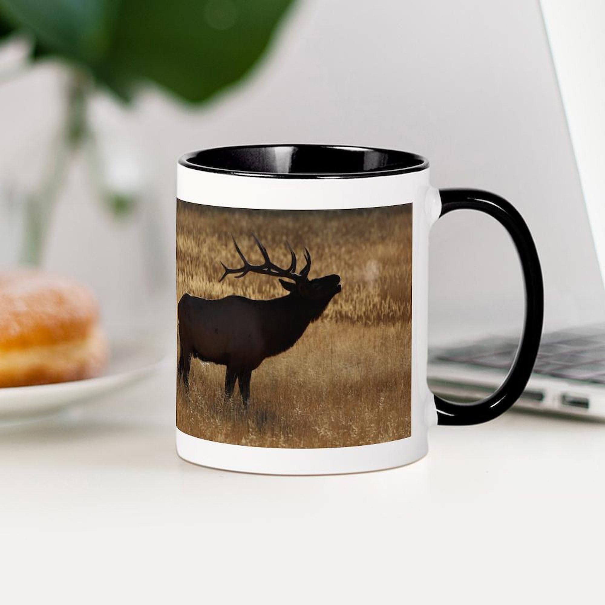 Elk Bugling Ceramic Coffee Mug 11 oz (325 ml) - Perfect for Camping, Hunting & Outdoor Enthusiasts - CafePress