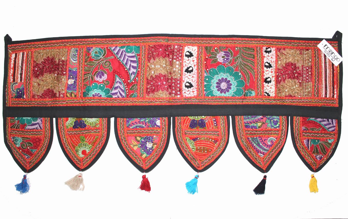 Handmade Indian Embroidered Toran Tapestry - Ethnic Door Hanging Garland for Home Decor | Perfect for Diwali, Weddings & Boho Interior Design