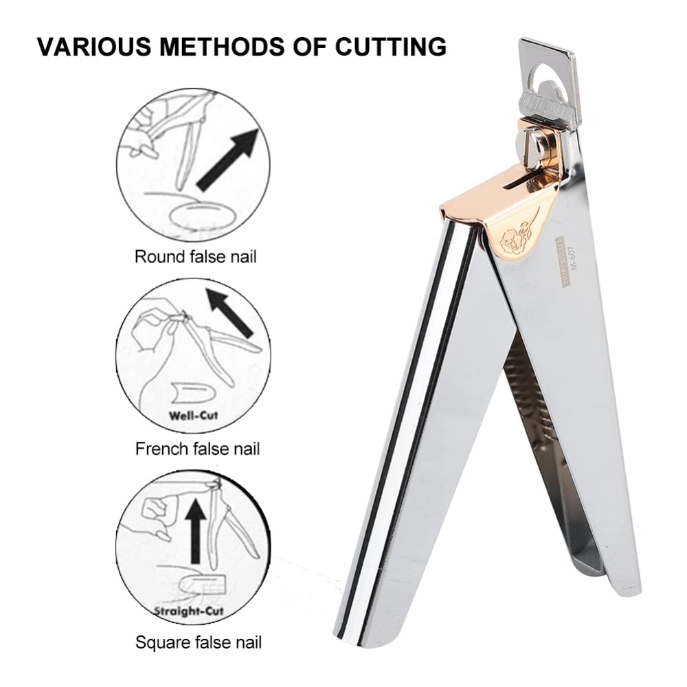 Professional Bunny Nail Studio Tip Cutter for Acrylic & Gel Nail Extensions | Precision Manicure Tool for Nail Art & Salon Use | Durable Silver Nail Clipper for Home & Professional Styling