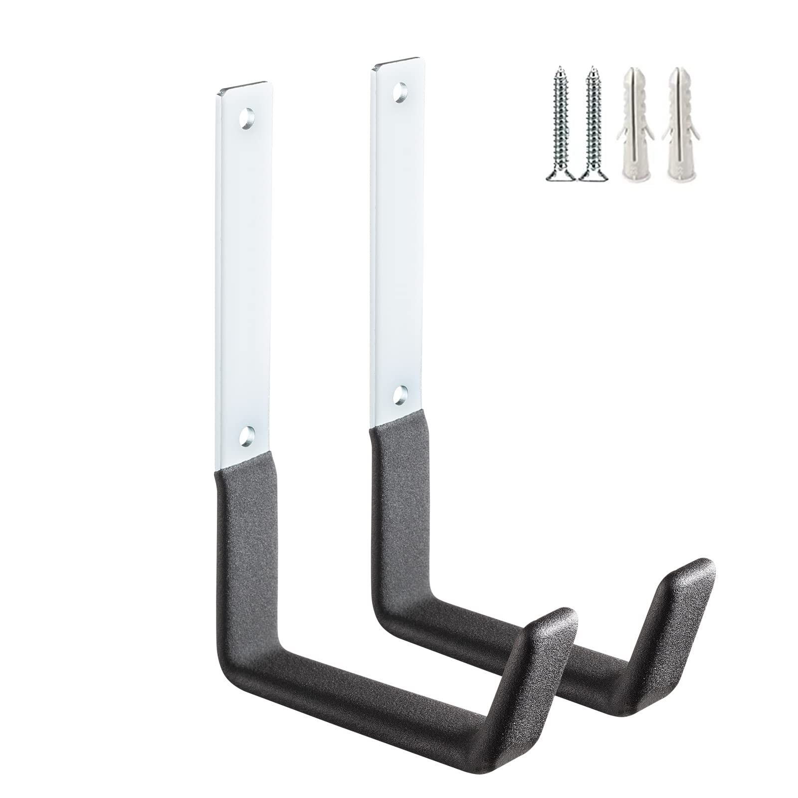 Heavy Duty Steel Utility Hooks - 4 Pack Wall Mount Hooks with 50lbs Weight Capacity, Rust Resistant & Adjustable for Easy Installation | Perfect for Garage Storage, Shed Organization, Workshop Tools & Home DIY Projects