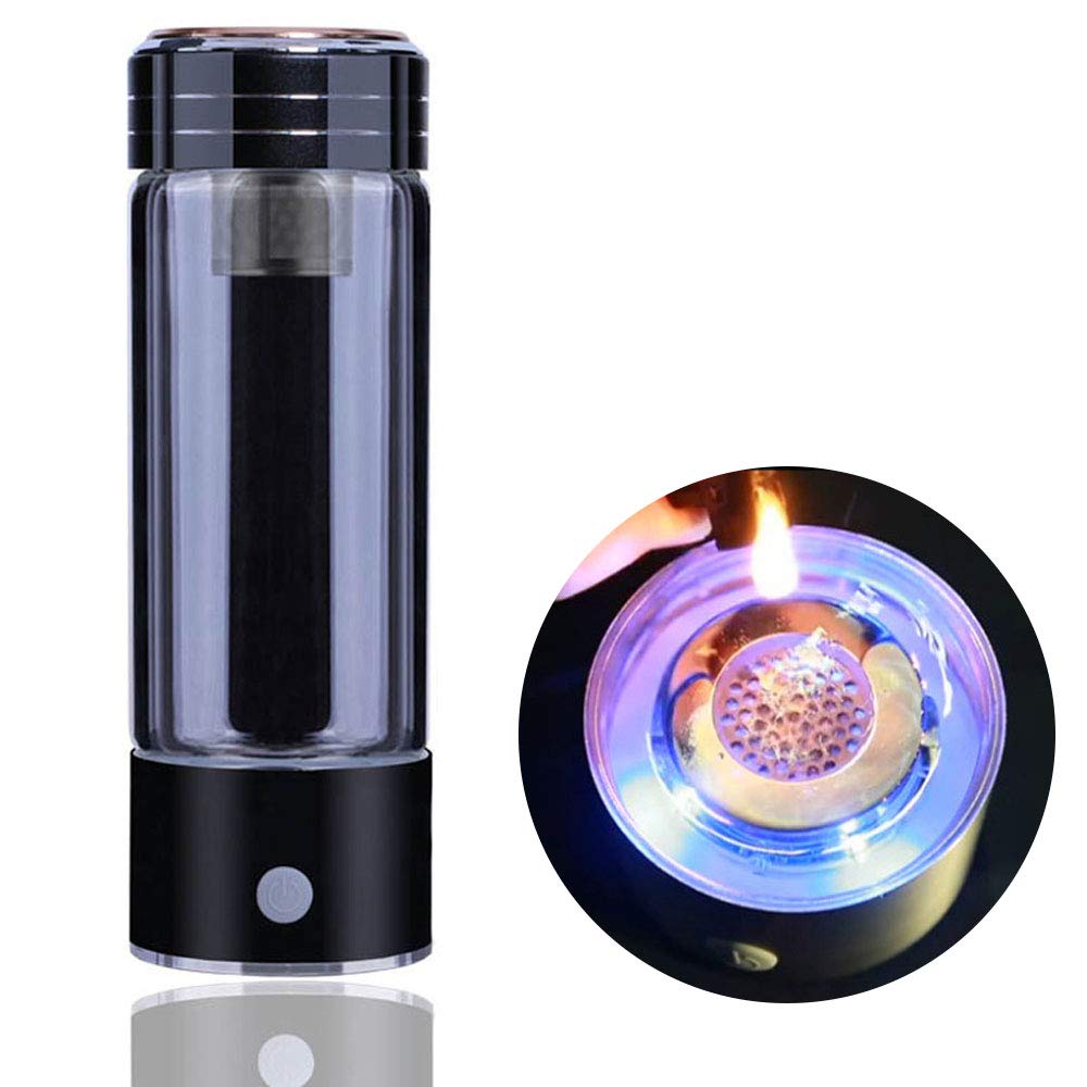 Hydrogen Rich Water Bottle with USB Charging - 450ml Portable Hydrogen Generator & Alkaline Water Ionizer (Up to 1400 PPM) - Perfect for Travel, Gym, and Daily Hydration
