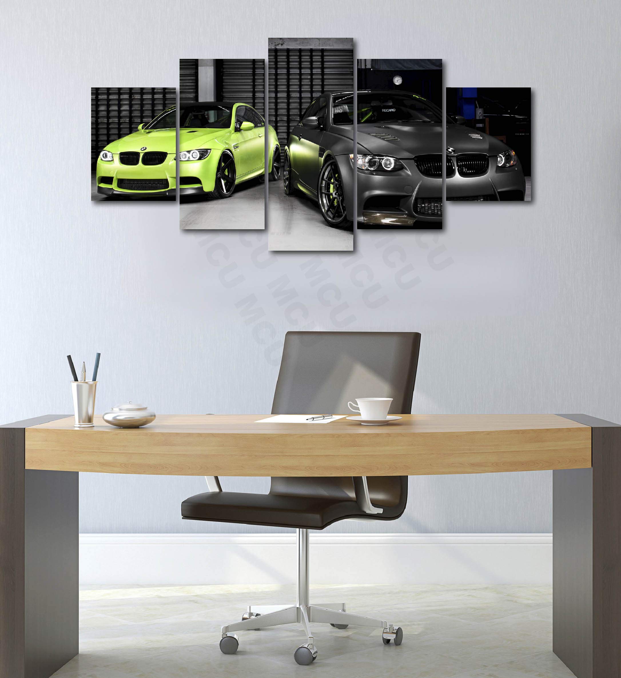 5-Piece Luxury Canvas Sports Car Wall Art Set - Supercar & Exotic Vehicle Posters for Modern Home Decor (BMW M6 #2, Medium Size) - Perfect for Living Room, Bedroom, Office & Man Cave Wall Decor