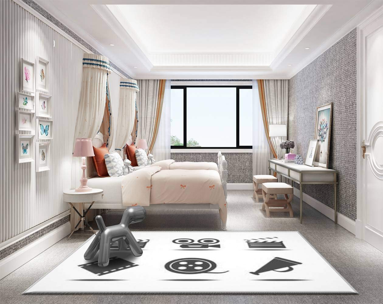 Non-Slip Thickened Runner Rug Pad - Home Area Doormat with Film Icons for Living Room, Entryway, Indoor/Outdoor Use - Perfect for High Traffic Areas & Hardwood Floor Protection