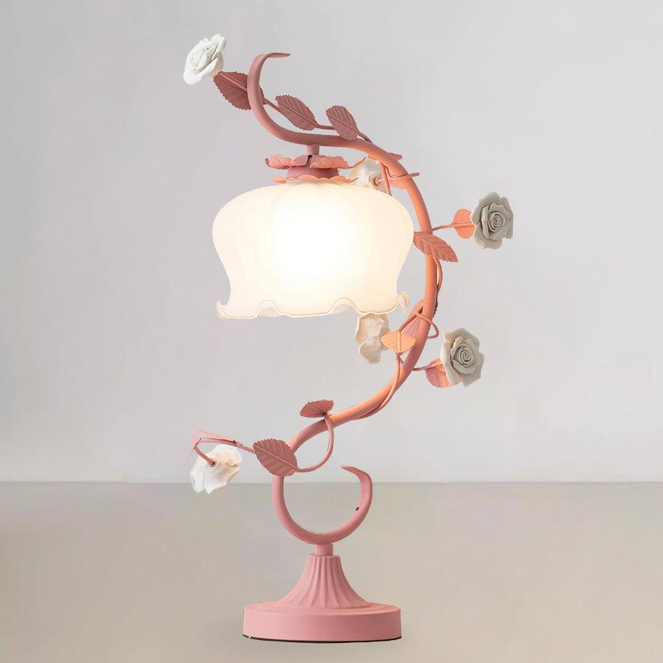 Ron Rose Flower Table Lamp - Elegant Decorative LED Night Light for Bedroom, Living Room, and Office - Perfect for Home Decor, Romantic Ambiance, and Gift Giving
