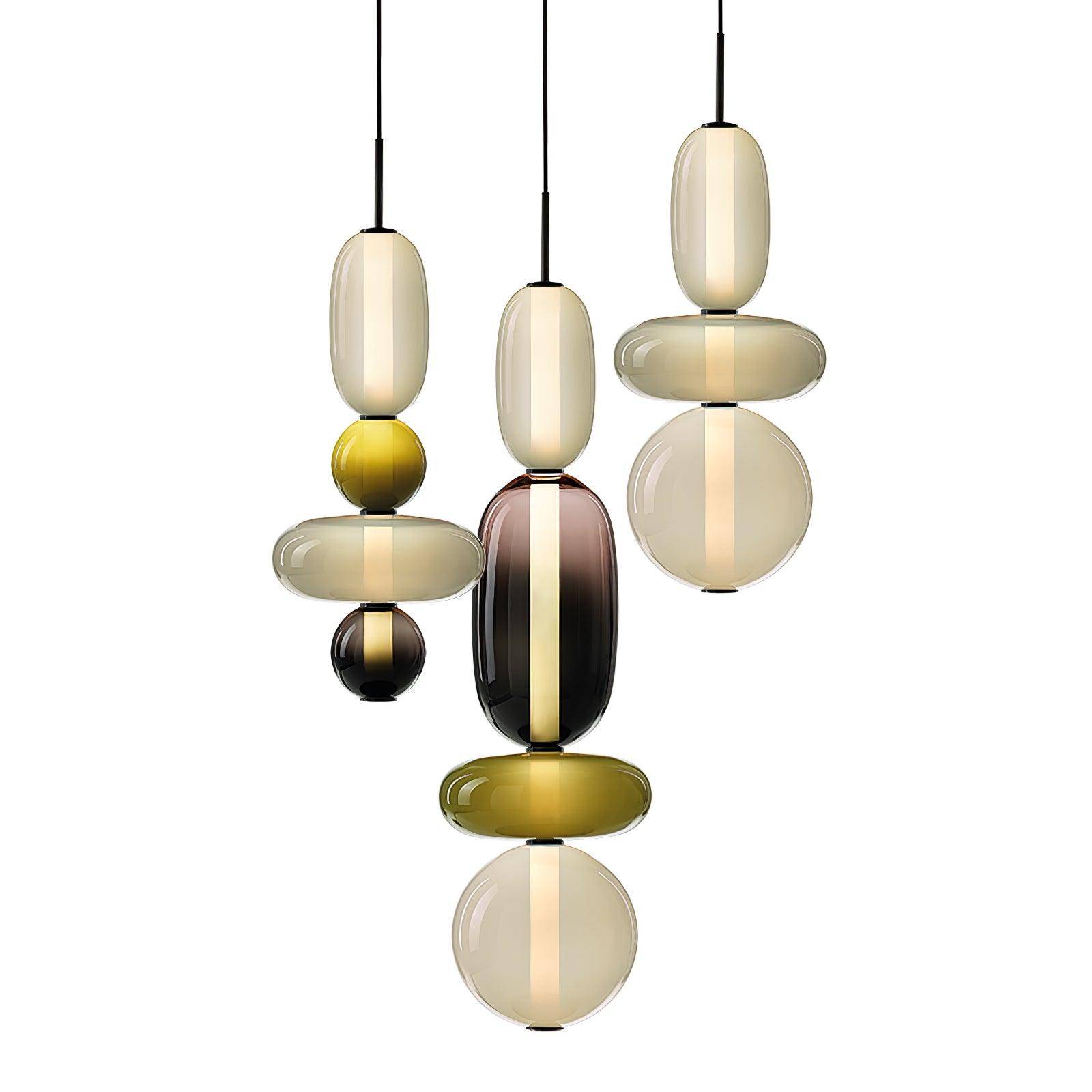 Stylish Candied Glass Pendant Light Fixture - Modern Hanging Chandelier for Dining Room, Kitchen Island & Bedroom Decor