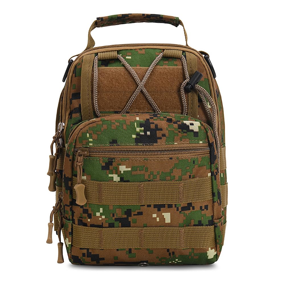 Tactical Backpack Military Molle Sling Bag - Waterproof Crossbody Shoulder Chest Pack for Outdoor Hiking, Camping & Everyday Carry (Camouflage) - Perfect for Travel, Work Commute & Tactical Gear Storage