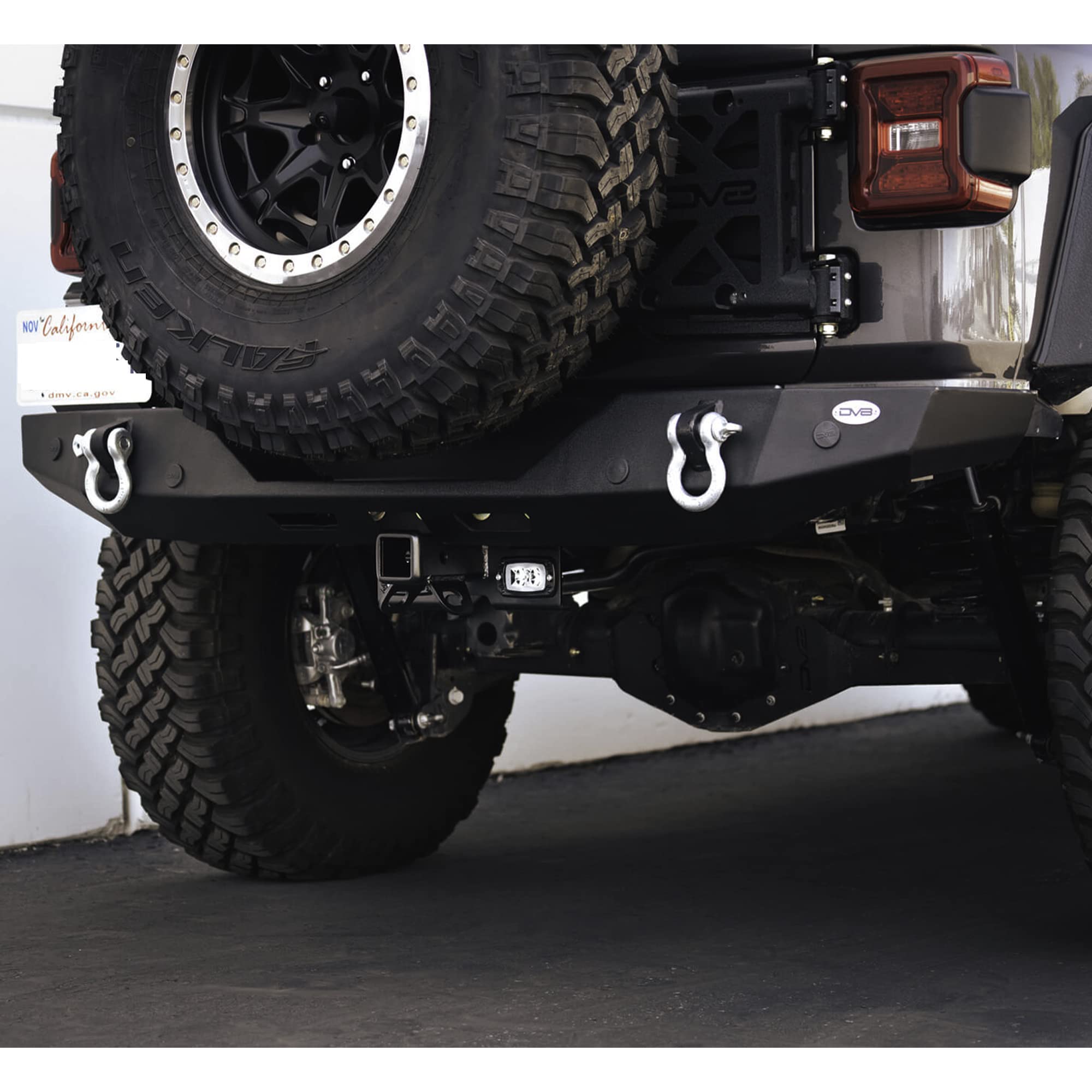 DV8 Offroad Bolt-on Hitch with LED Lights for 2007-2018 Jeep Wrangler JK & 2018-2025 Jeep Wrangler JL - 2-inch Receiver, Factory Mounting Location - Perfect for Towing Trailers, Bike Racks & Offroad Adventures