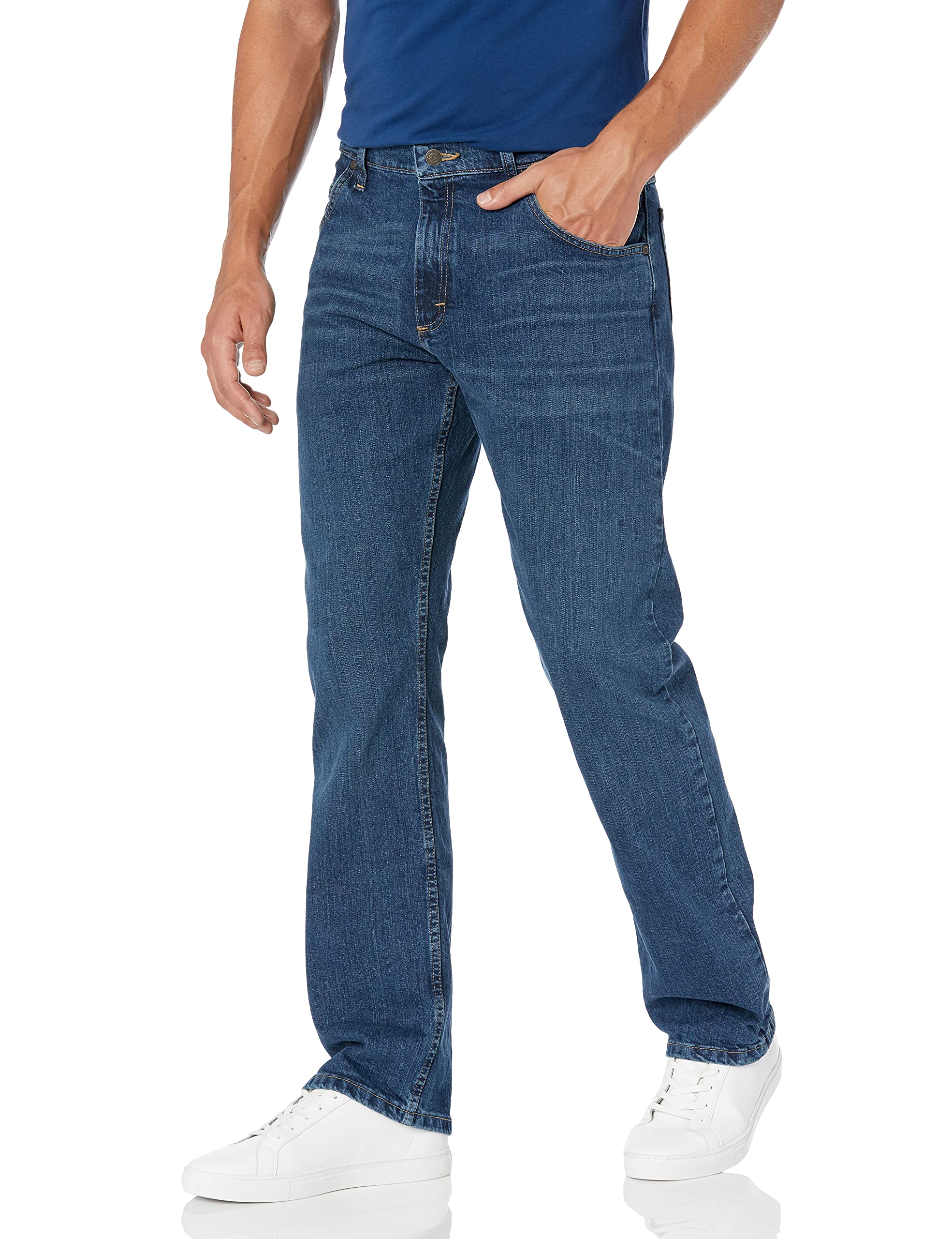 Wrangler Authentics Men's Classic Straight Fit Jean - Comfortable Denim Pants for Casual Wear, Work & Outdoor Activities