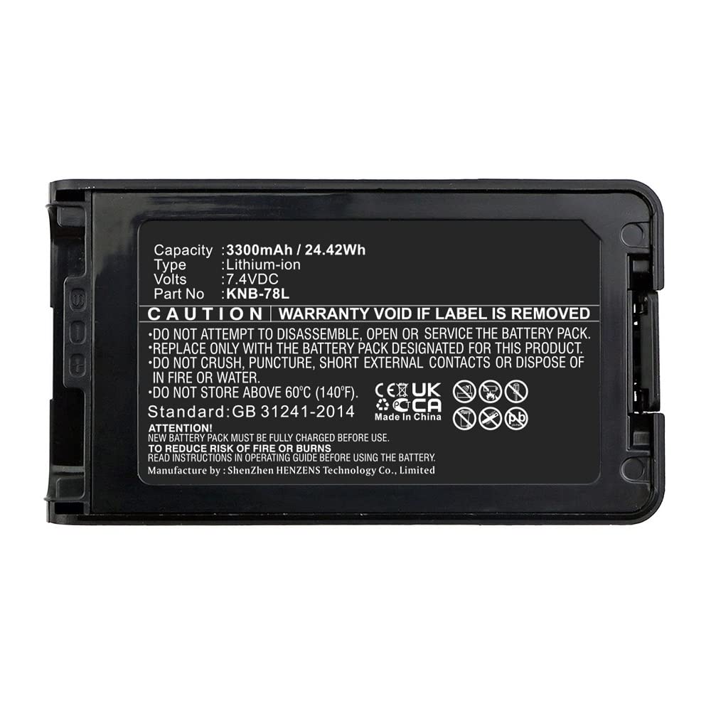 Synergy Digital 2-Way Radio Battery - 3300mAh Li-ion 7.4V Replacement for Kenwood KNB-35L & KNB-57L - Long-Lasting Power for Walkie Talkies - Perfect for Outdoor Adventures, Construction Sites, and Emergency Communication