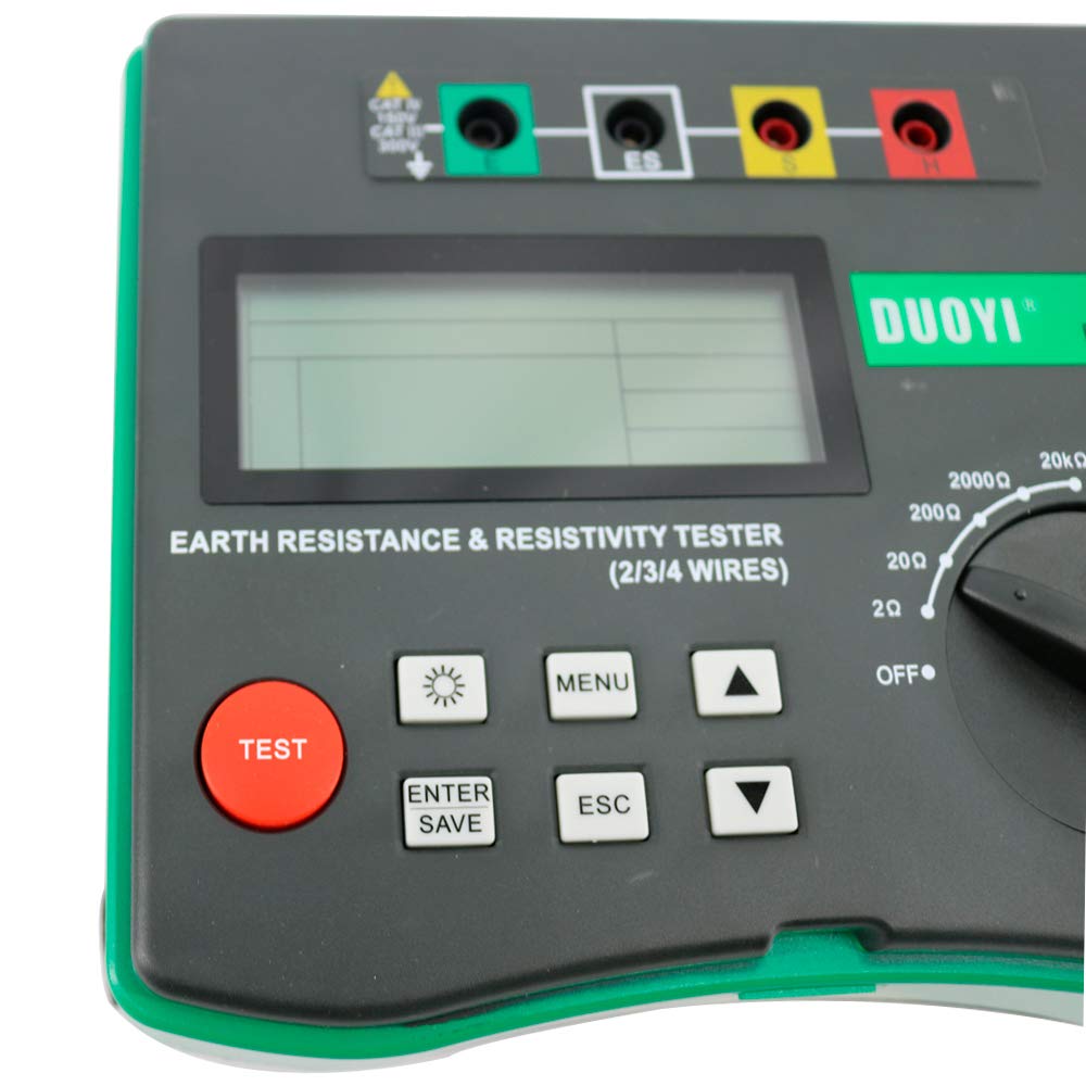DY4300A 4-Terminal Digital Multimeter - Professional Earth Ground Resistance & Soil Resistivity Tester for Electrical Testing | Perfect for Electricians, Engineers & DIY Home Projects
