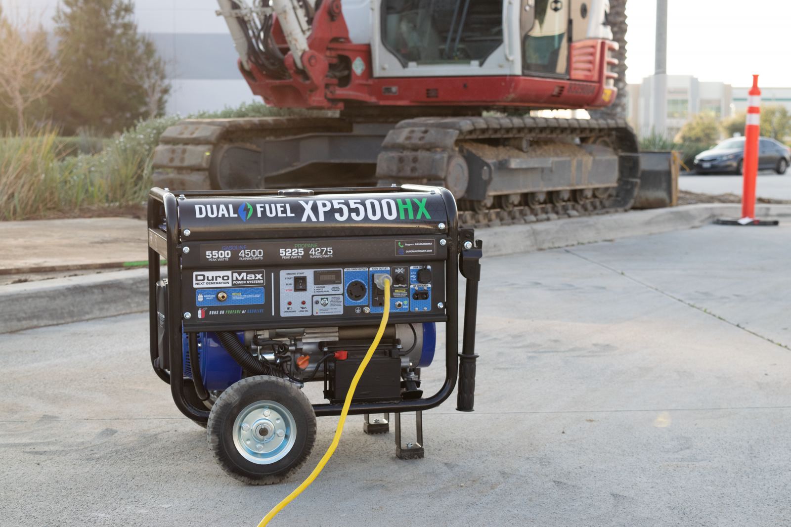 5500W Dual Fuel Portable Generator with CO Alert - Gas & Propane Powered for Camping, RV, Home Backup & Emergency Power