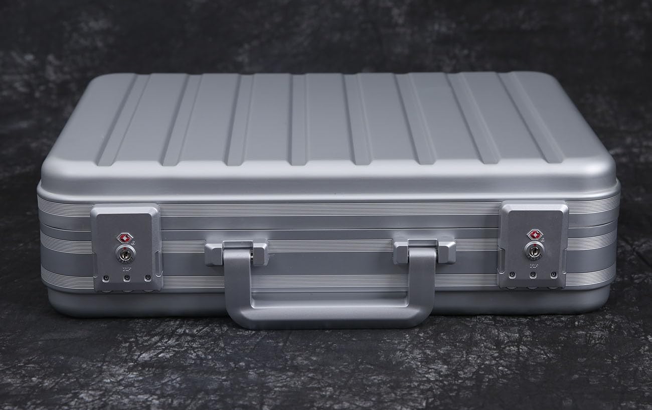 Silver Aluminum Attache Case with TSA Lock - Padded Laptop Briefcase & Hard-Sided Money Suitcase with Foam Protection | Perfect for Business Travel, Office Commute & Secure Document Storage