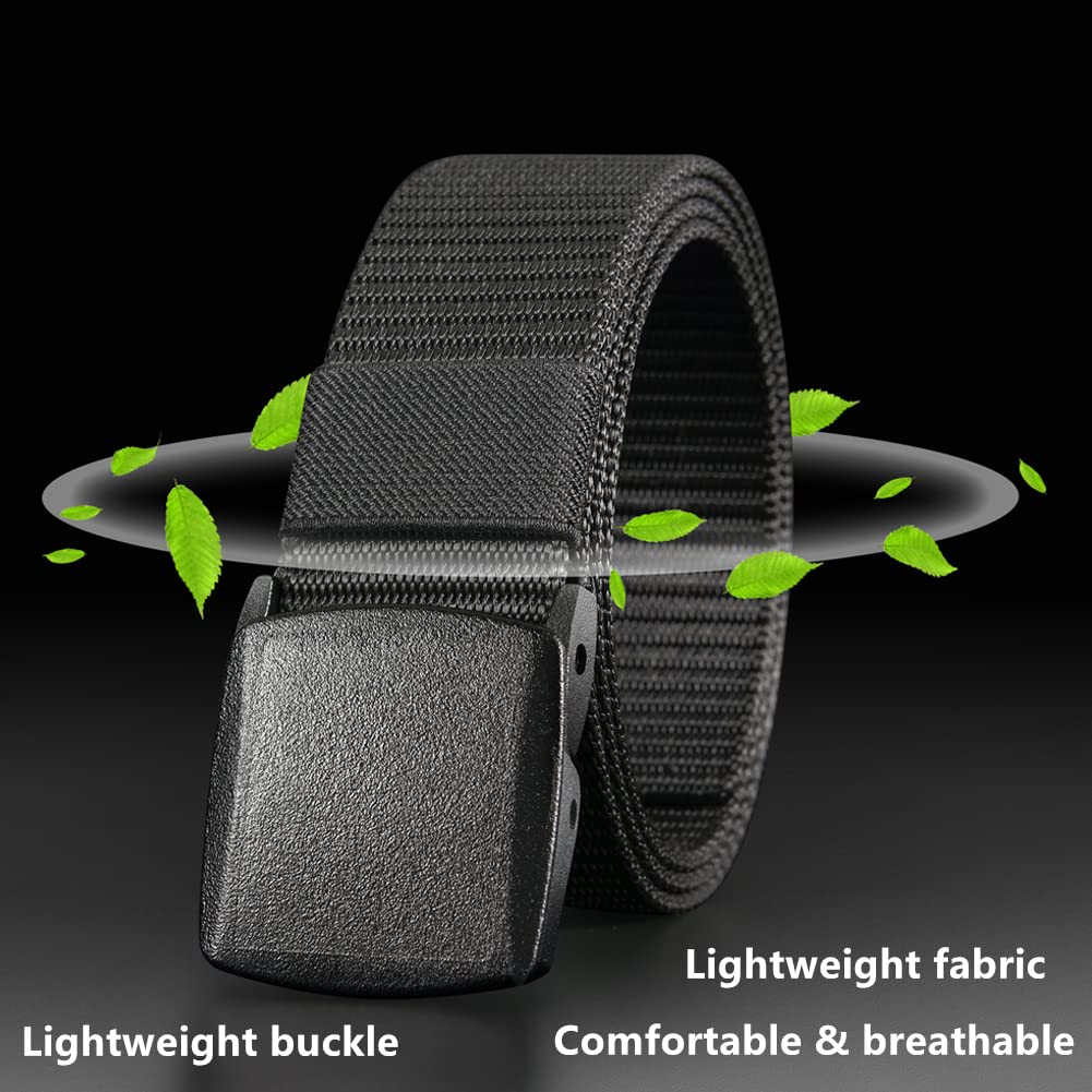 8 Pack Heavy Duty Nylon Military Tactical Belt with Plastic Buckle - Adjustable Web Belt for Outdoor, Hiking, Camping & Workwear - Perfect for Tactical Gear, Pants & Survival Equipment