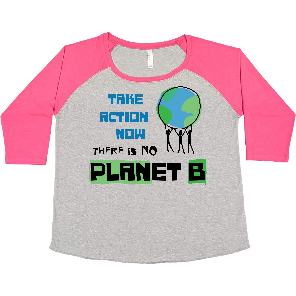 Inktastic Women's Plus Size 'Take Action Now There is No Planet B' Graphic T-Shirt - Eco-Friendly Earth Day Apparel for Casual Wear & Activism