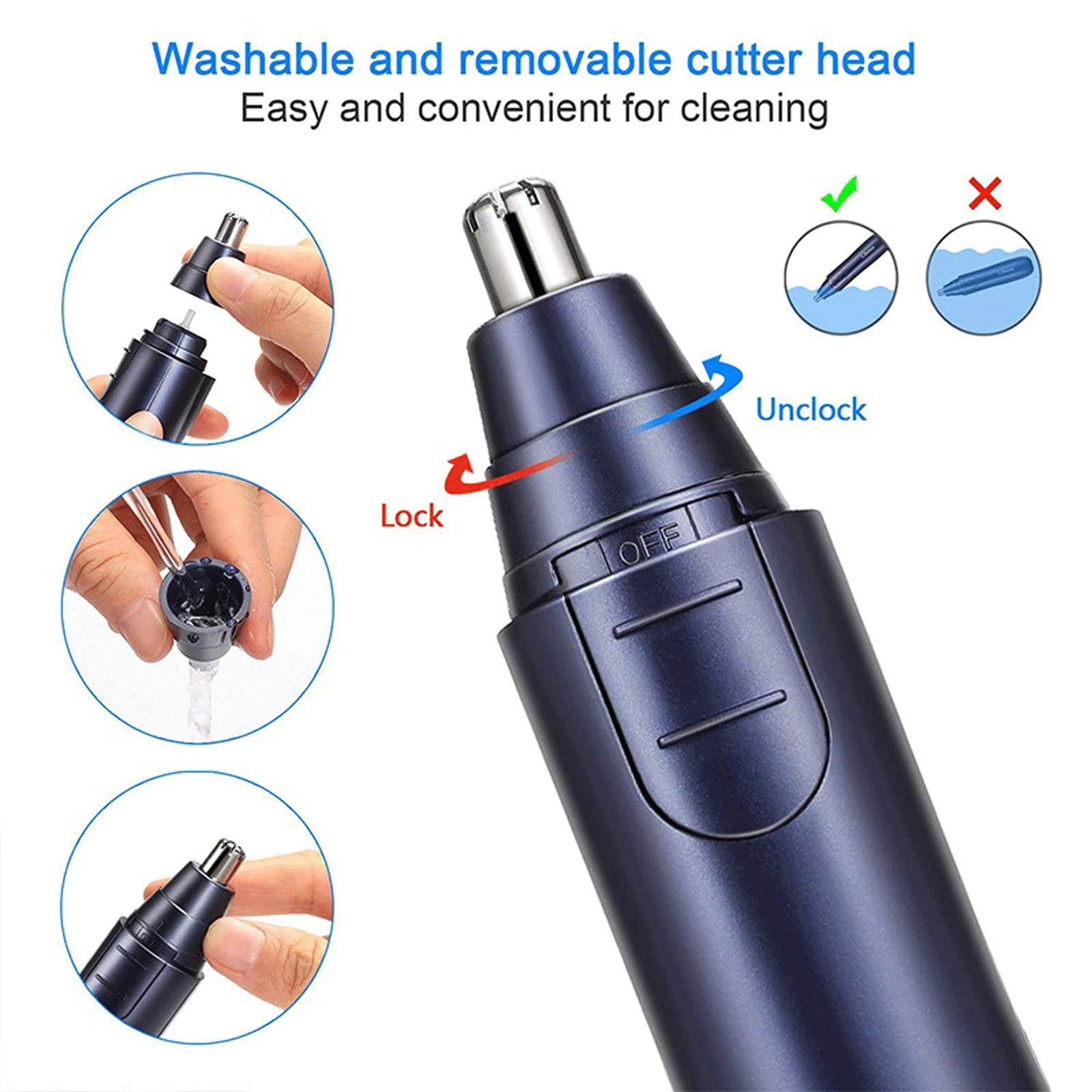 Electric Nose Hair Trimmer for Men - Painless Ear & Facial Hair Removal, Professional Eyebrow Trimmer & Shaver - Perfect for Grooming, Travel & Daily Hygiene Care