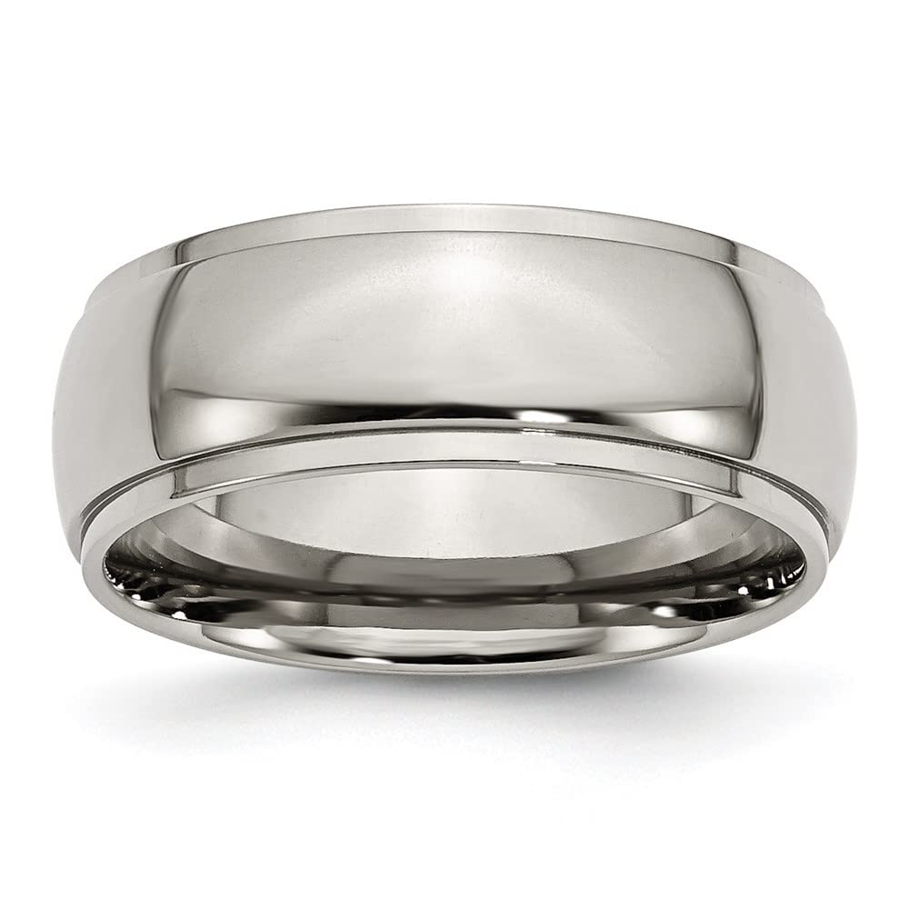Diamond2Deal 8mm Titanium Polished Wedding Band Ring for Men & Women - Perfect for Engagement, Anniversary, and Everyday Wear