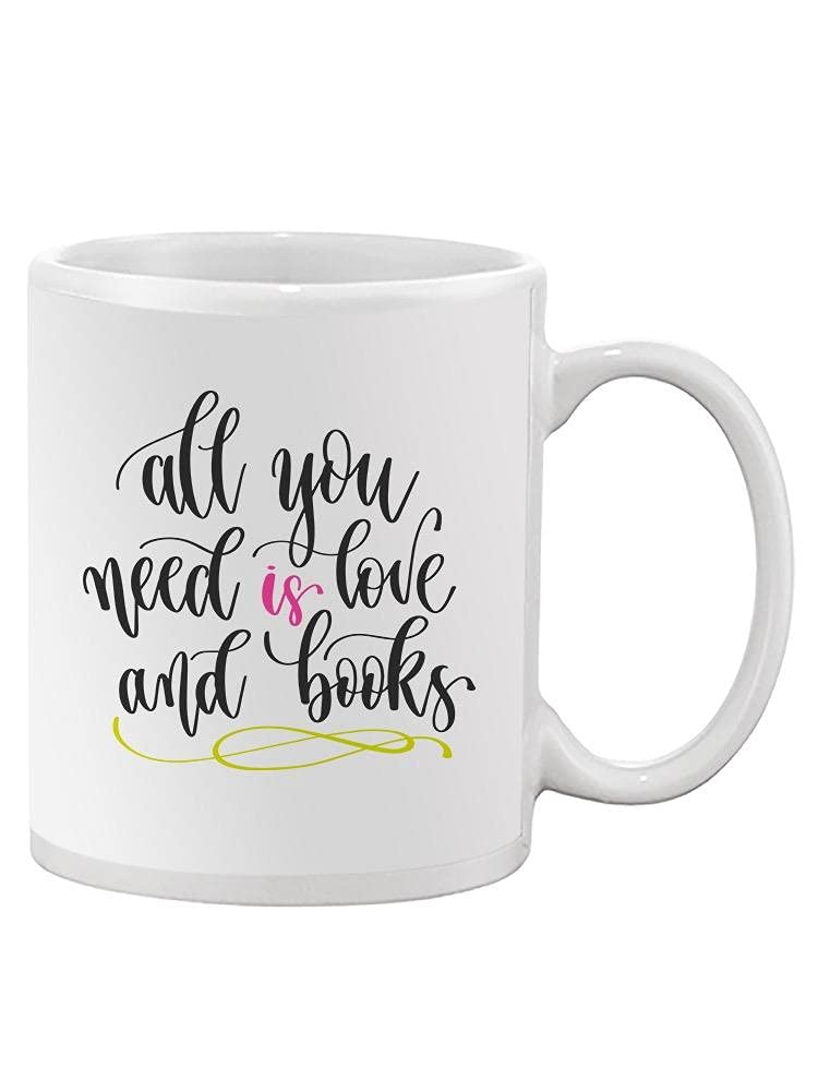 Smartprints Love and Books Coffee Mug - Ceramic Tea Cup for Book Lovers - Perfect Gift for Readers & Bookworms - Great for Reading Nooks, Office Desks & Cozy Moments
