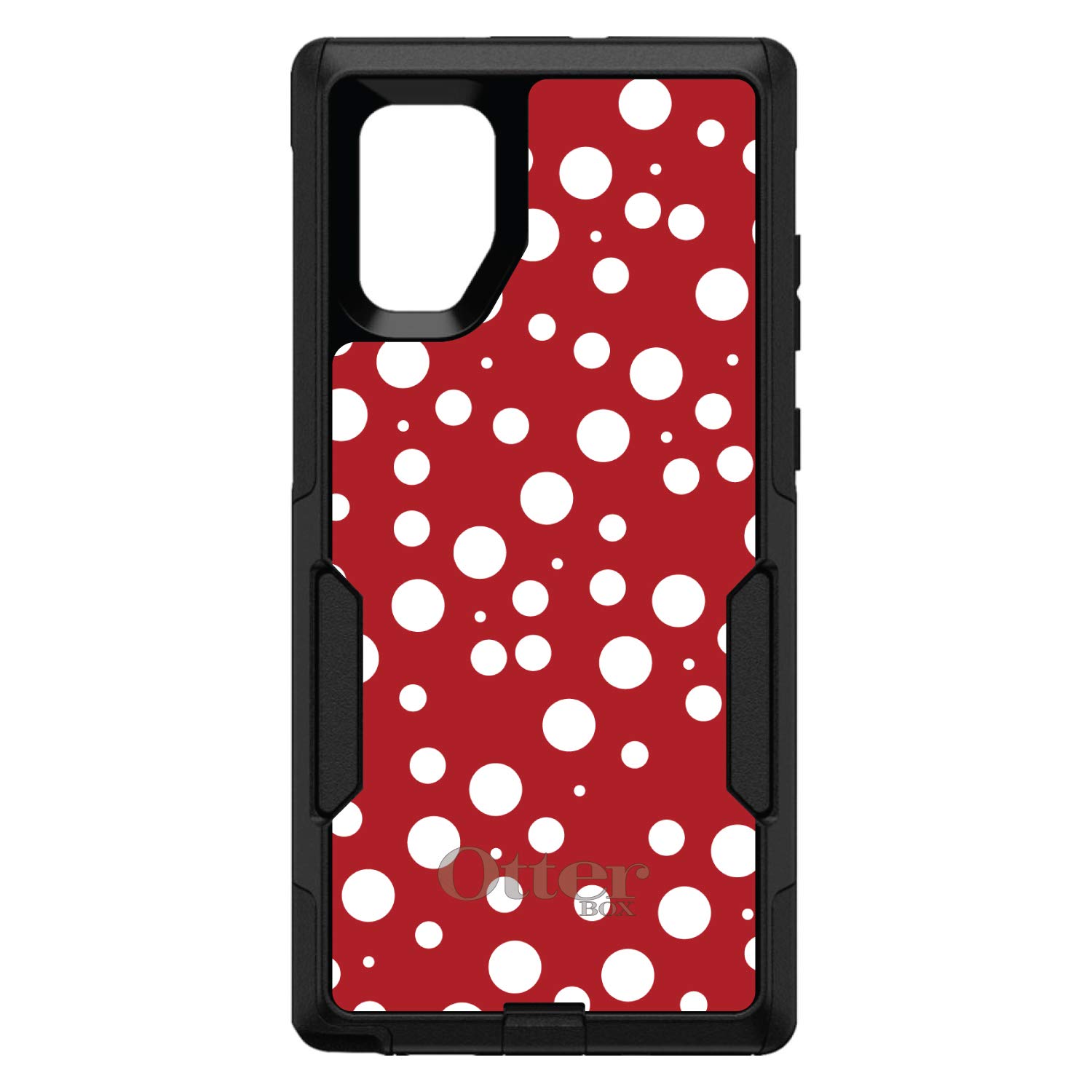 DistinctInk Samsung Galaxy Note 10 Plus Case (6.8 Inch) - Shockproof Protective Phone Cover with Polka Dot Design (Red/White Bubbles Pattern) - Durable Replacement for OtterBox Commuter - Perfect for Work, Travel and Everyday Use