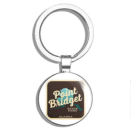 Point Bridget State Park Double Sided Stainless Steel Keychain - Camping & Hiking Accessories, Key Ring Holder for Car Keys - Perfect for Outdoor Adventures and Travel Enthusiasts