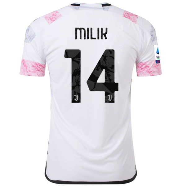adidas Juventus 23/24 Away Jersey - Arkadiusz Milik Player Version - Official White Soccer Shirt with Serie A Patches | Perfect for Matchdays, Fan Events & Sports Collections