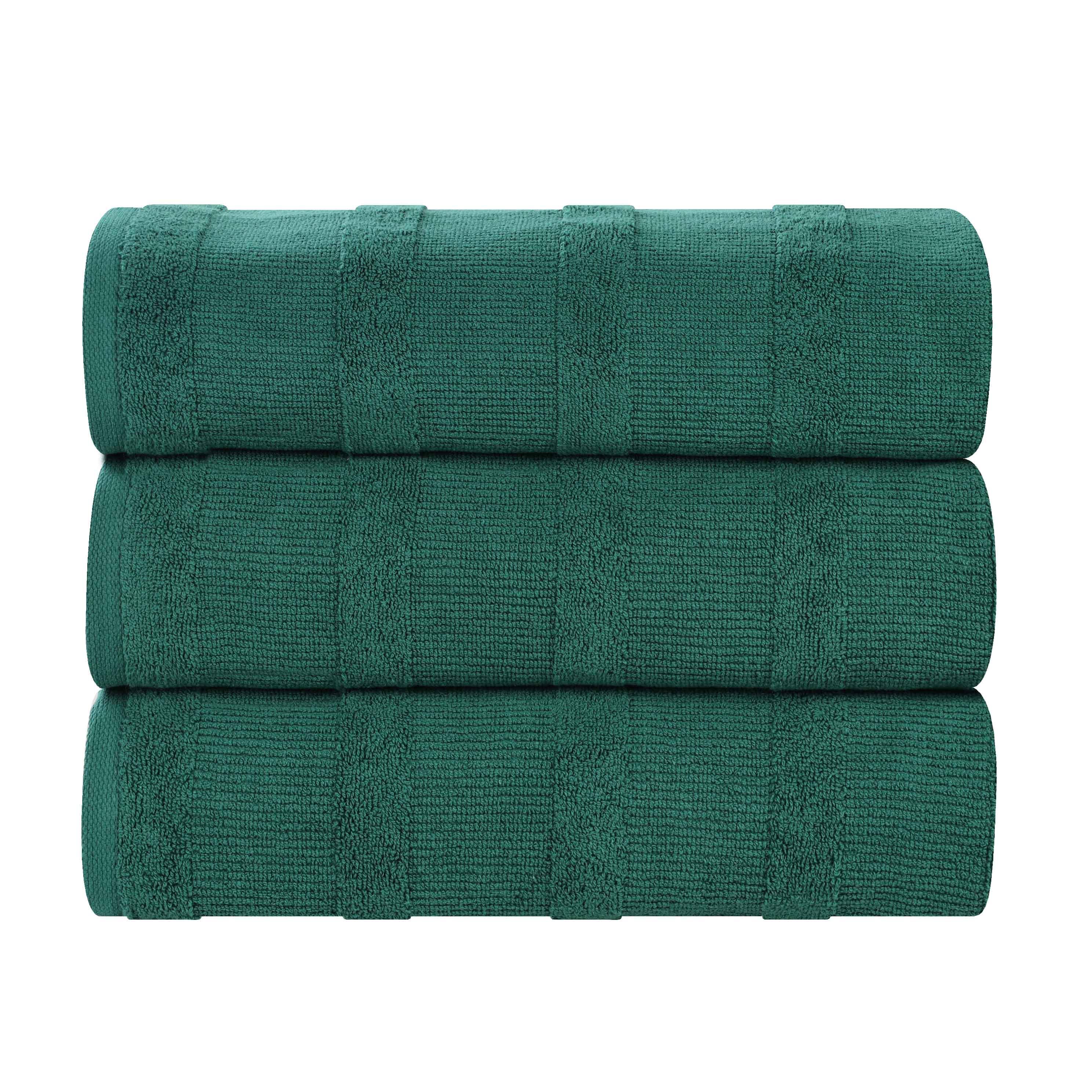 Premium Roma Cotton Ribbed Textured Bath Towels Set of 3 - Ultra Absorbent & Quick Dry - Soft Luxury Bathroom Towels for Spa, Gym, Beach & Home Use