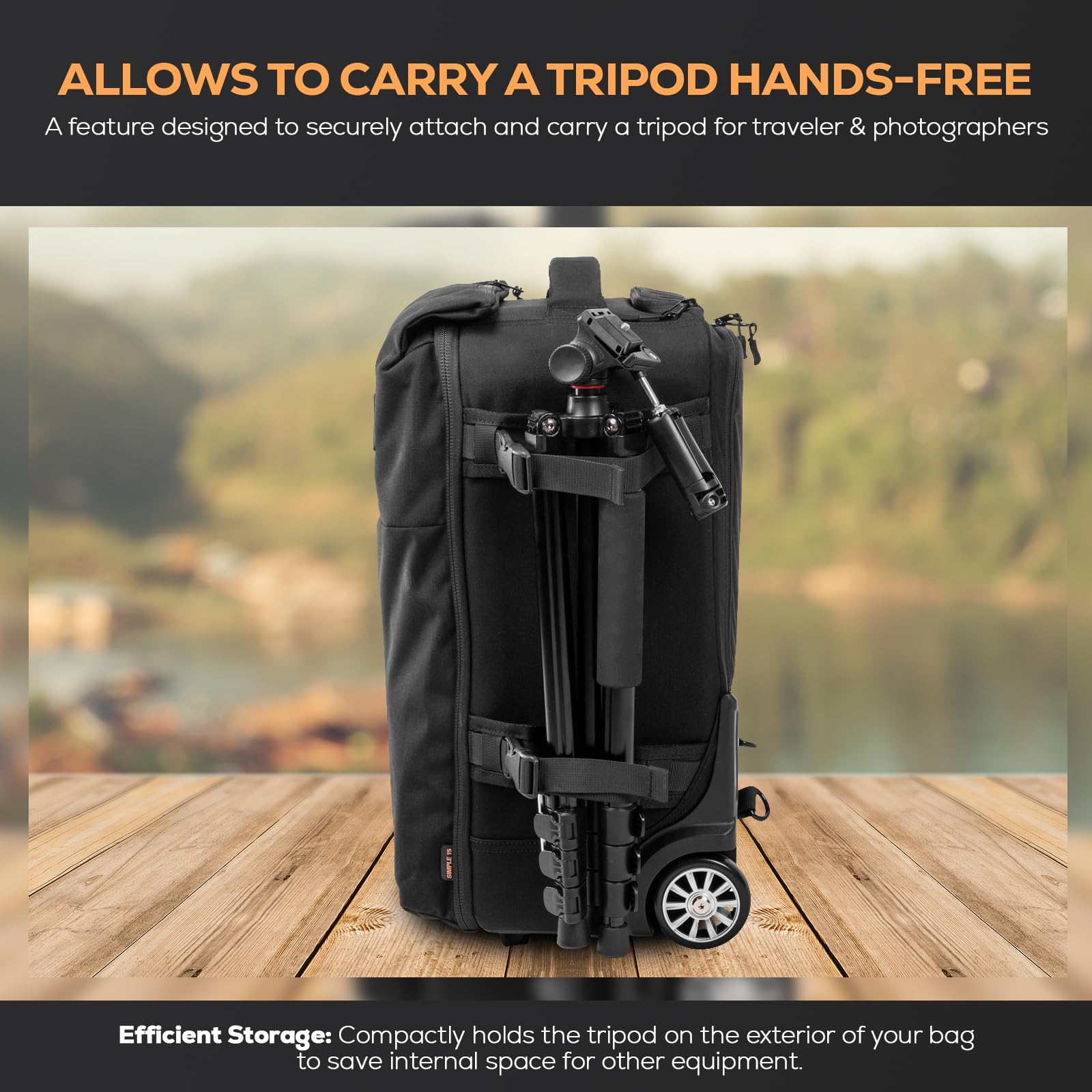SLINGER 2-in-1 Wheeled Camera Backpack - Rolling DSLR Camera Case with Handle & Anti-Shock Dividers for Lenses, Hoods, Lighting, Tripod | Travel Photography Gear for Professionals & Enthusiasts | Perfect for Air Travel, Photo Shoots & Outdoor Adventures