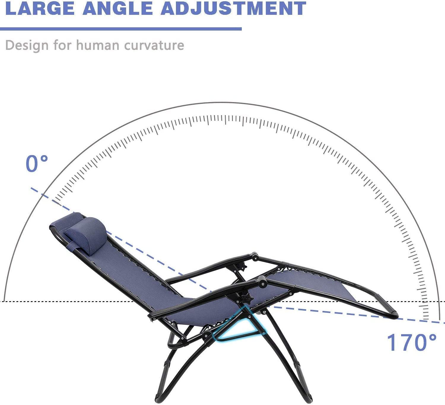 Set of 2 Adjustable Steel Mesh Zero Gravity Lounge Chair Recliners with Pillows and Cup Holder Trays - Gray - Perfect for Patio, Poolside, Backyard Relaxation and Outdoor Lounging