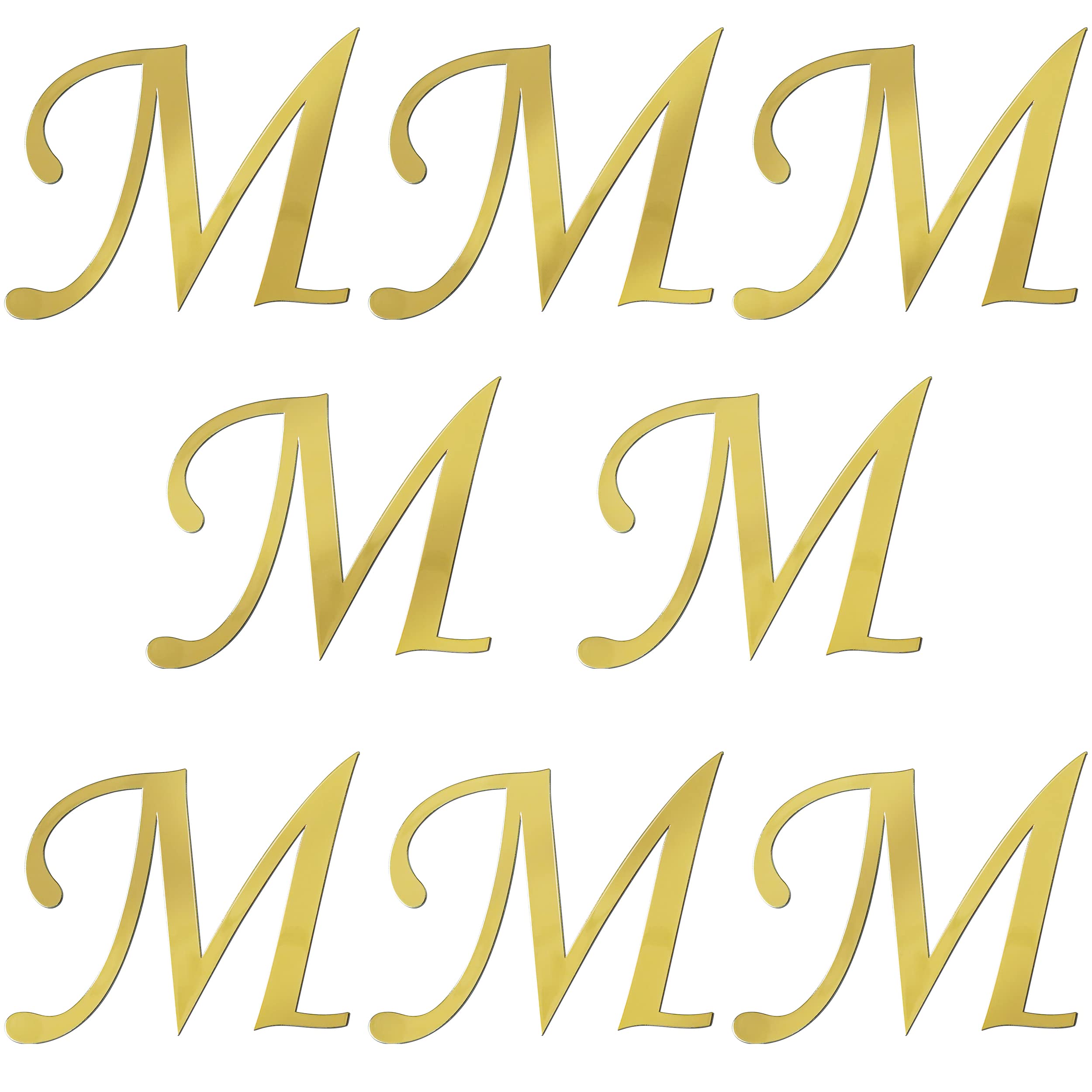 LET'S RESIN Large Gold Foil Alphabet Stickers - 8Pcs Vinyl Letter Stickers for DIY Crafts, Water Bottles, Coaster Molds & Card Making - Perfect for Scrapbooking, Journaling & Home Decor