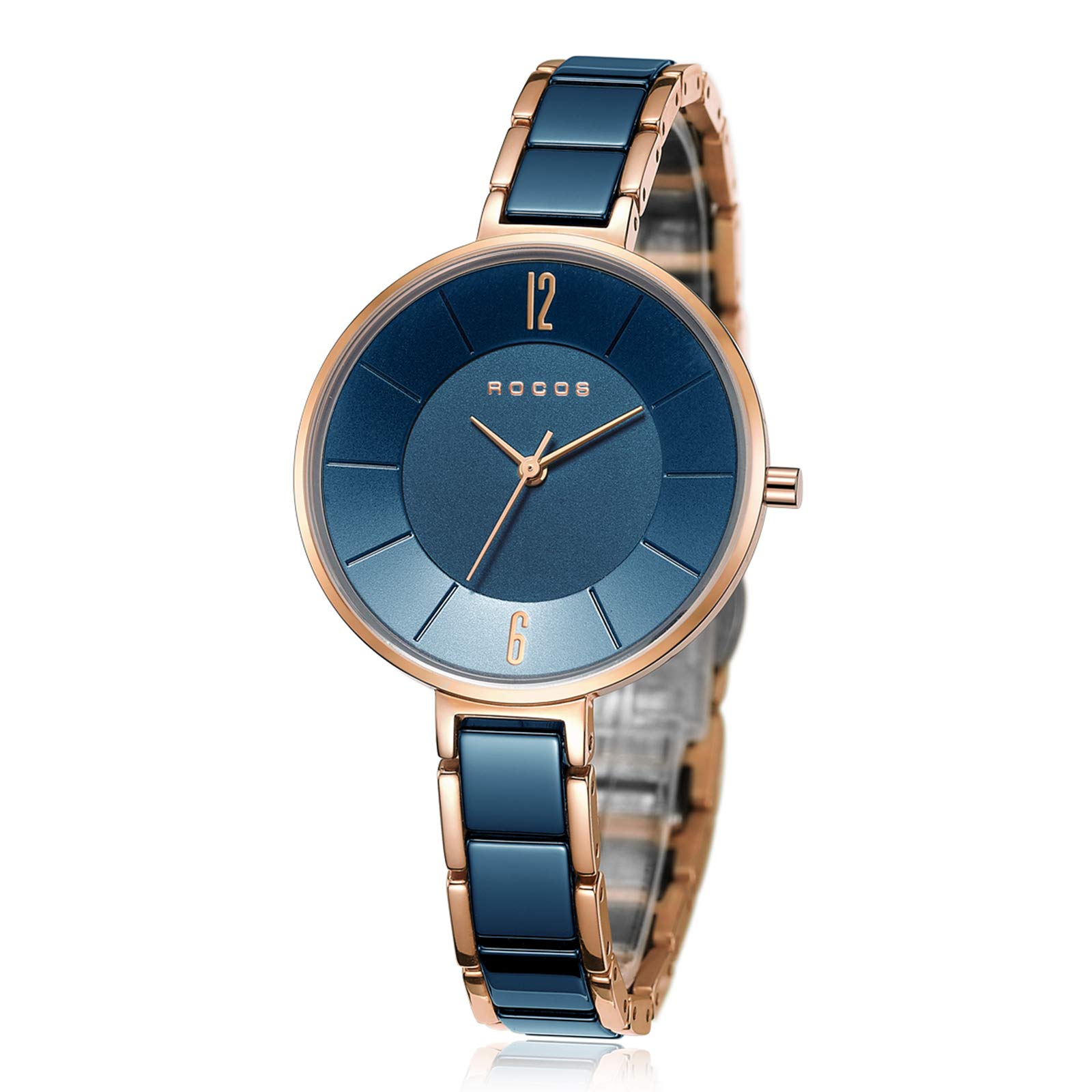 Luxury Women's Ceramic Bracelet Watch with Japanese Quartz Movement - Elegant Crystal Analog Wristwatch for Women - Perfect for Office, Party, and Everyday Wear #R0309