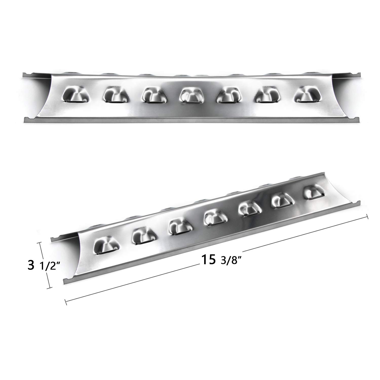 Hongso 5-Pack Stainless Steel Heat Plates & Burner Covers - Compatible with Brinkmann & Charmglow Gas Grills - Durable Heat Shield, Flavorizer Bar & Vaporizer Bar Replacement - Perfect for BBQ, Backyard Grilling & Outdoor Cooking