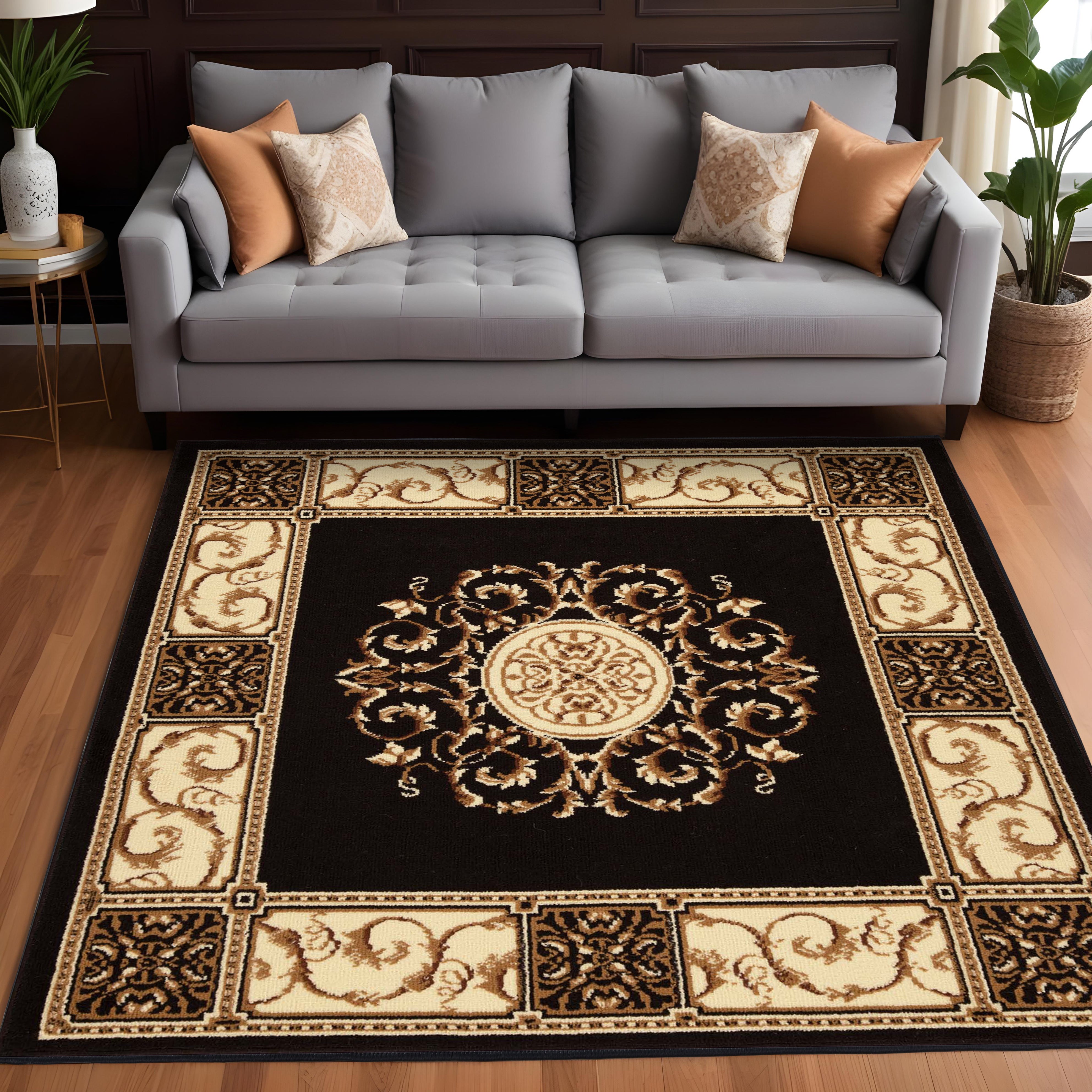 Large Medallion Modern Bohemian Indoor Area Rug or Runner - Perfect for Living Room, Bedroom & Boho Home Decor