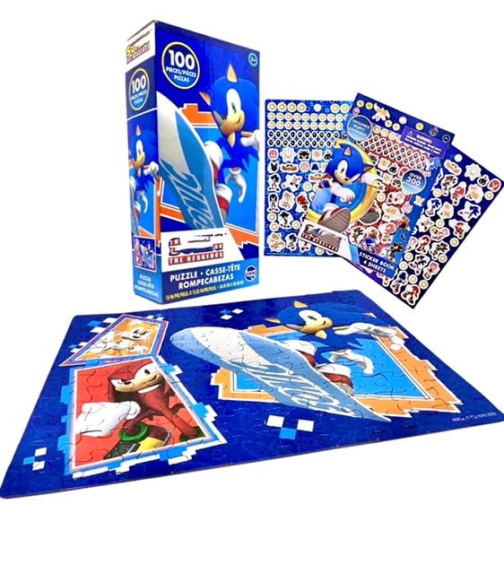 Premium Hedgehog Puzzle Set for Kids Ages 4-8 - 300+ Puffy Stickers & Two Puzzles (48pc + 100pc) - Fun Educational Toys for Boys & Girls - Perfect for Birthday Gifts & Classroom Activities